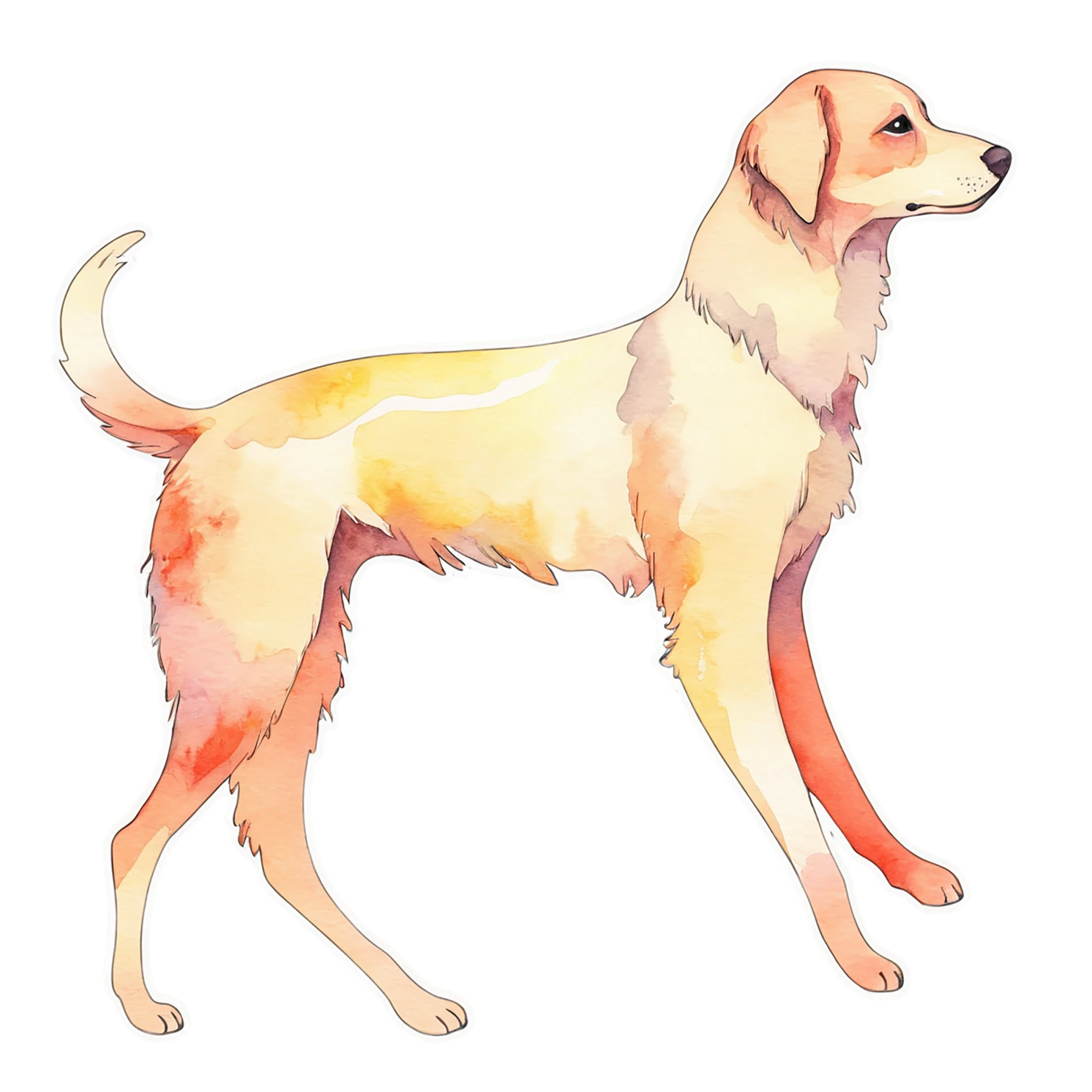 Dog watercolor sticker isolated on transparent background #15367