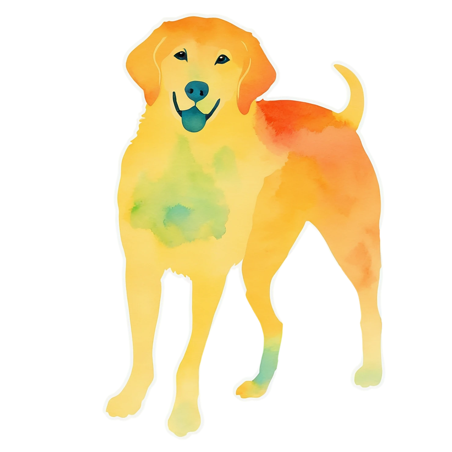 Dog watercolor sticker isolated on transparent background #15368