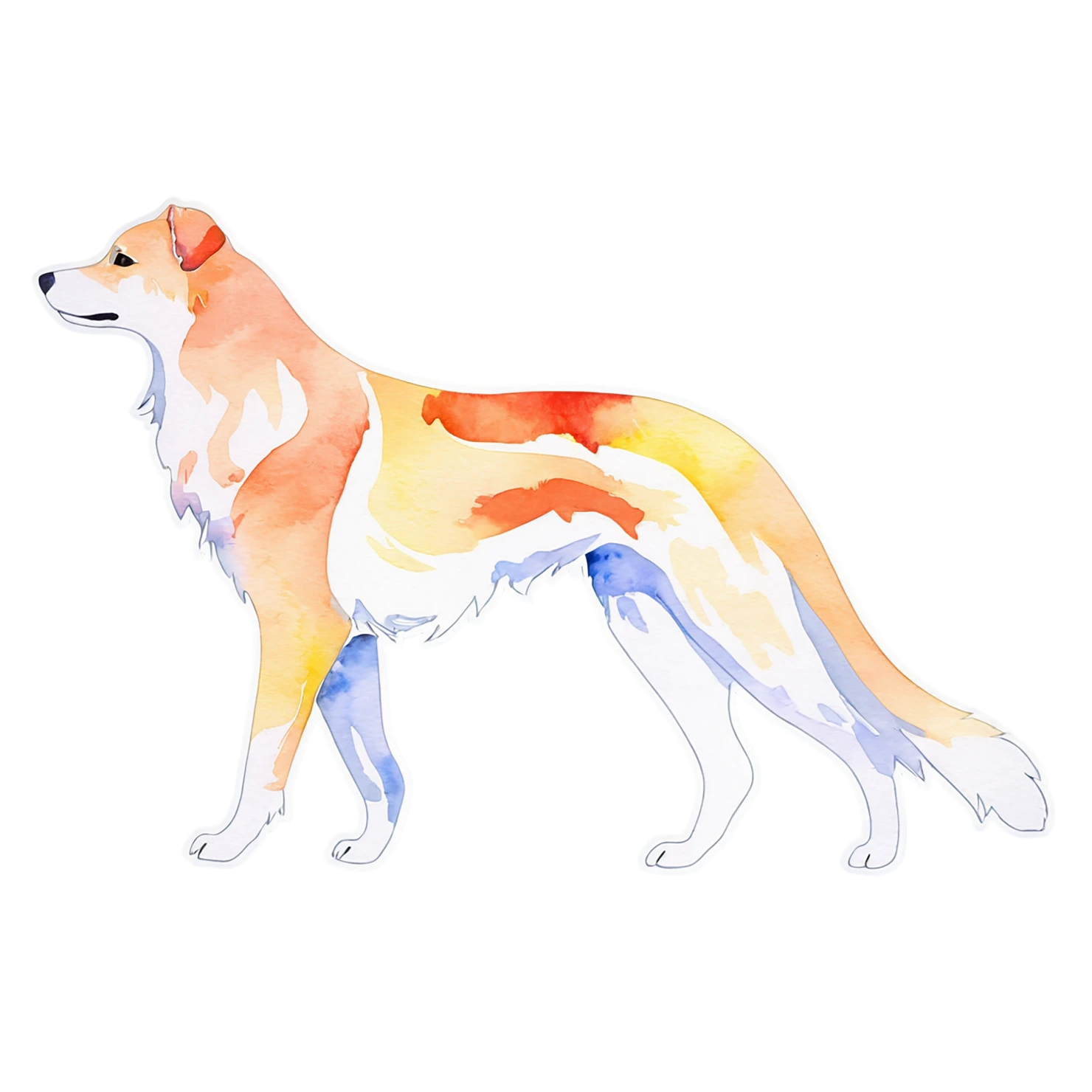 Dog watercolor sticker isolated on transparent background #15371