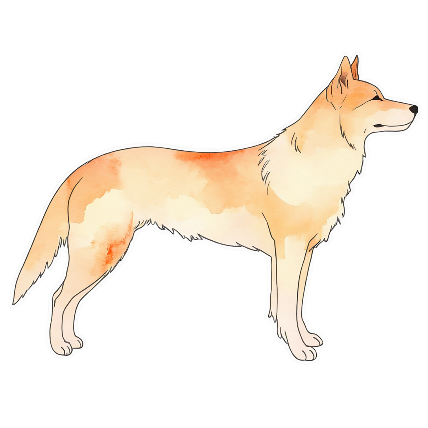 Dog watercolor sticker isolated on transparent background #15372