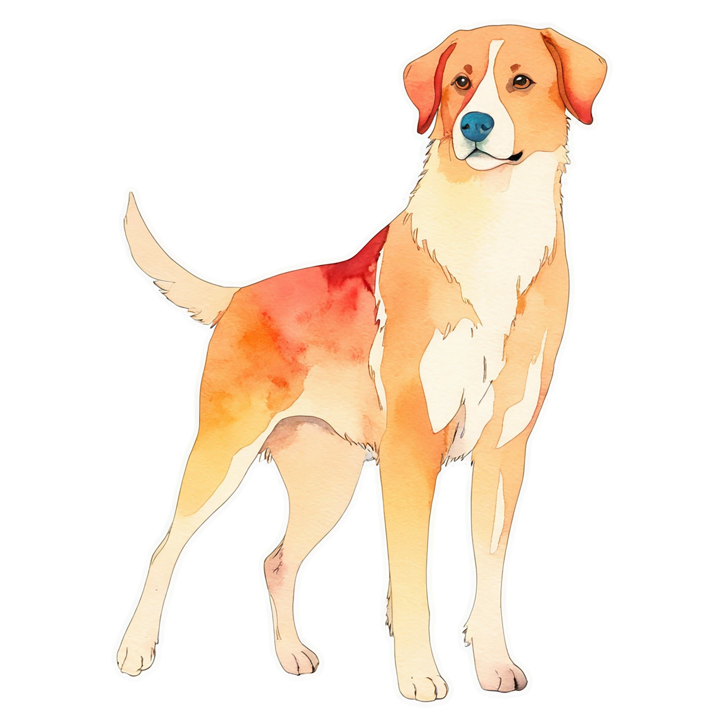 Dog watercolor sticker isolated on transparent background #15376