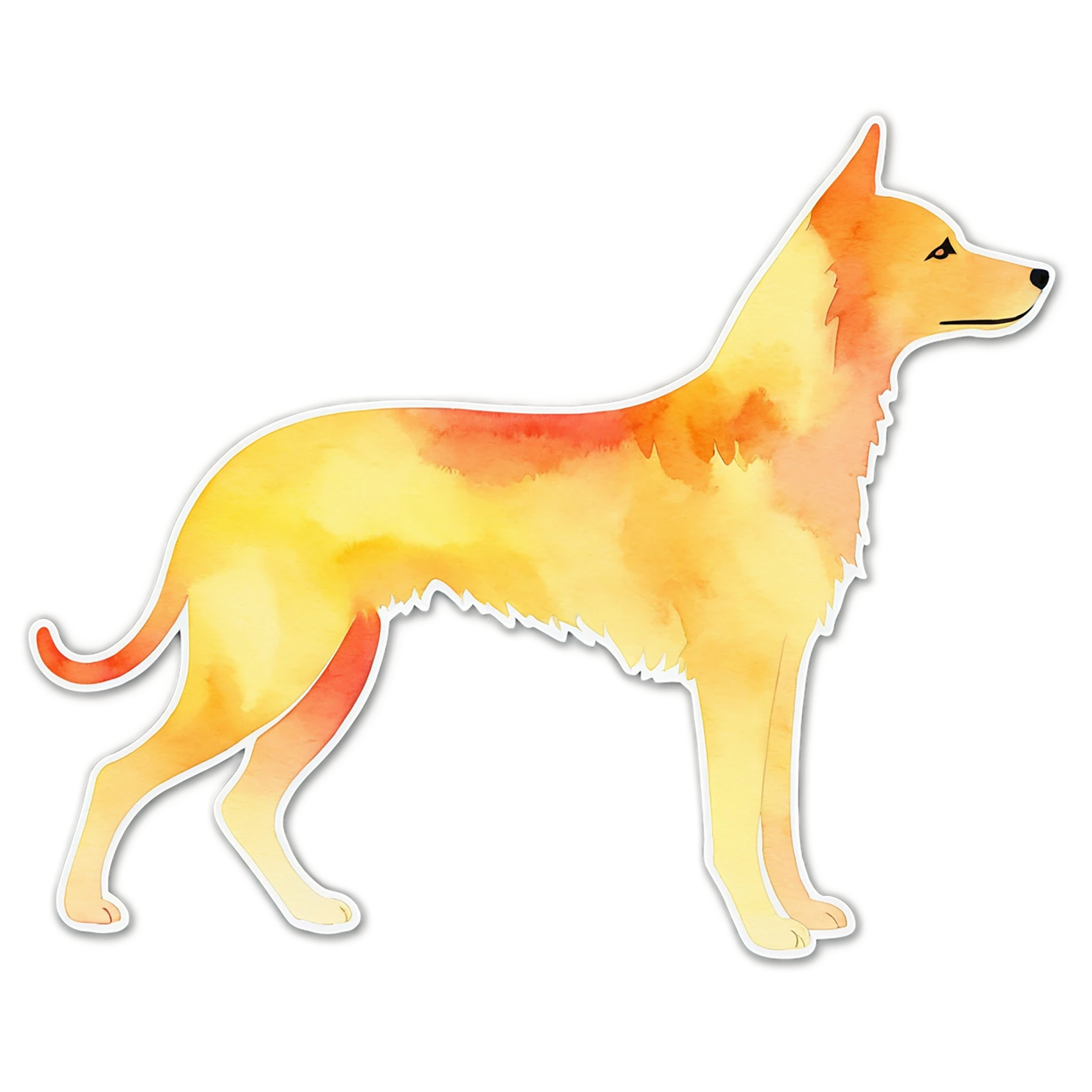 Dog watercolor sticker isolated on transparent background #15378