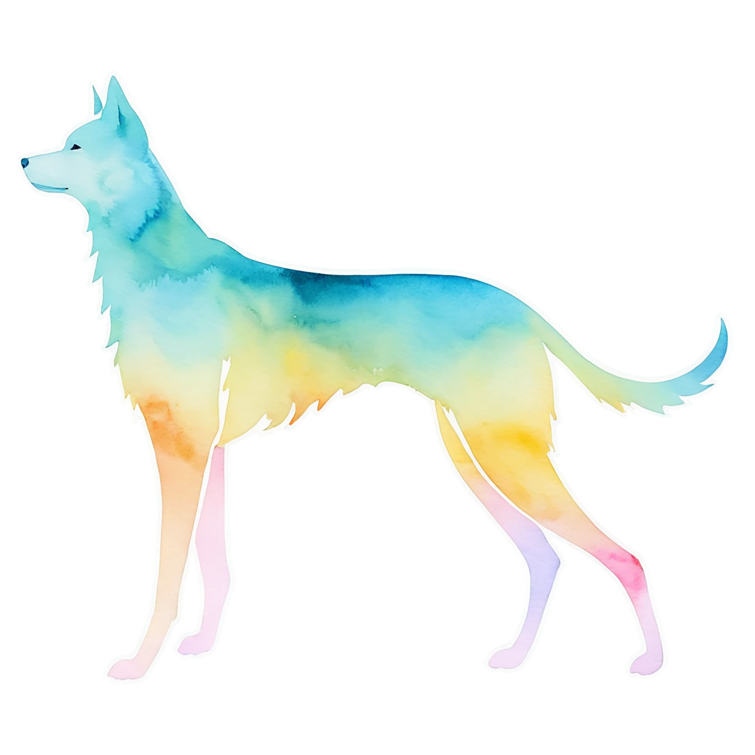 Dog watercolor sticker isolated on transparent background #15381