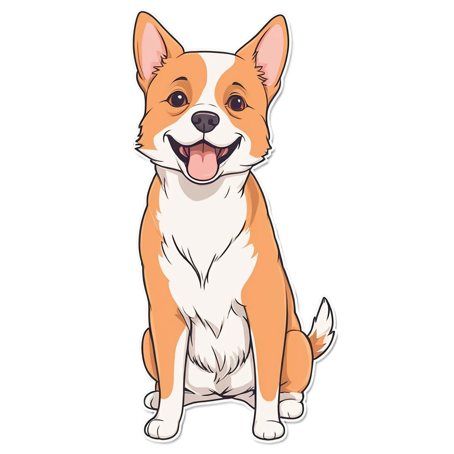 Dog cute sticker isolated on transparent background #15387