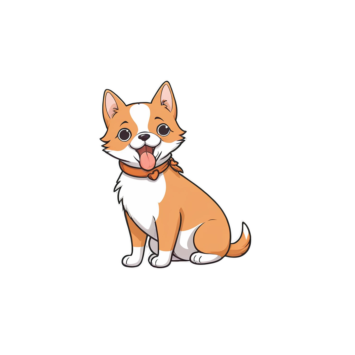 Dog cute sticker isolated on transparent background #15388