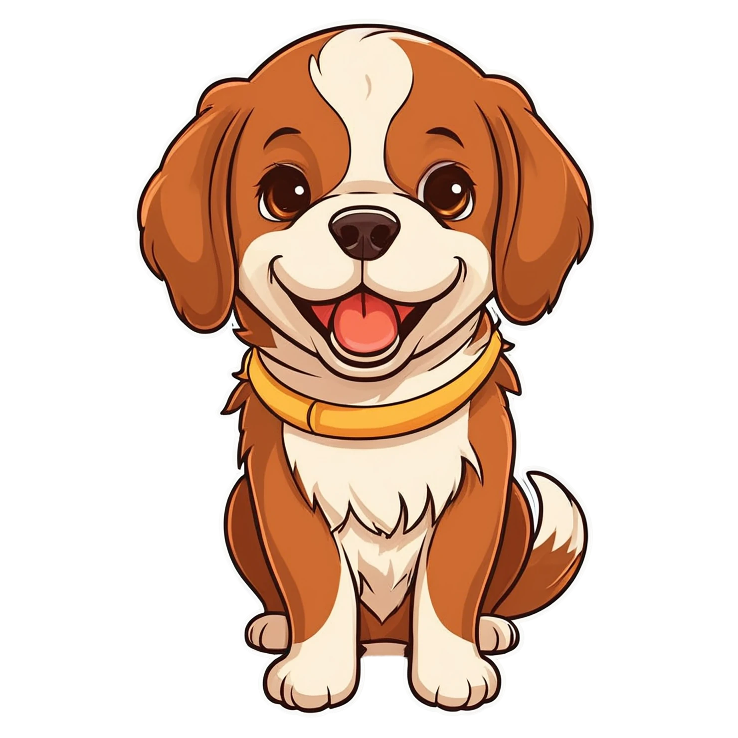 Dog cute sticker isolated on transparent background #15390