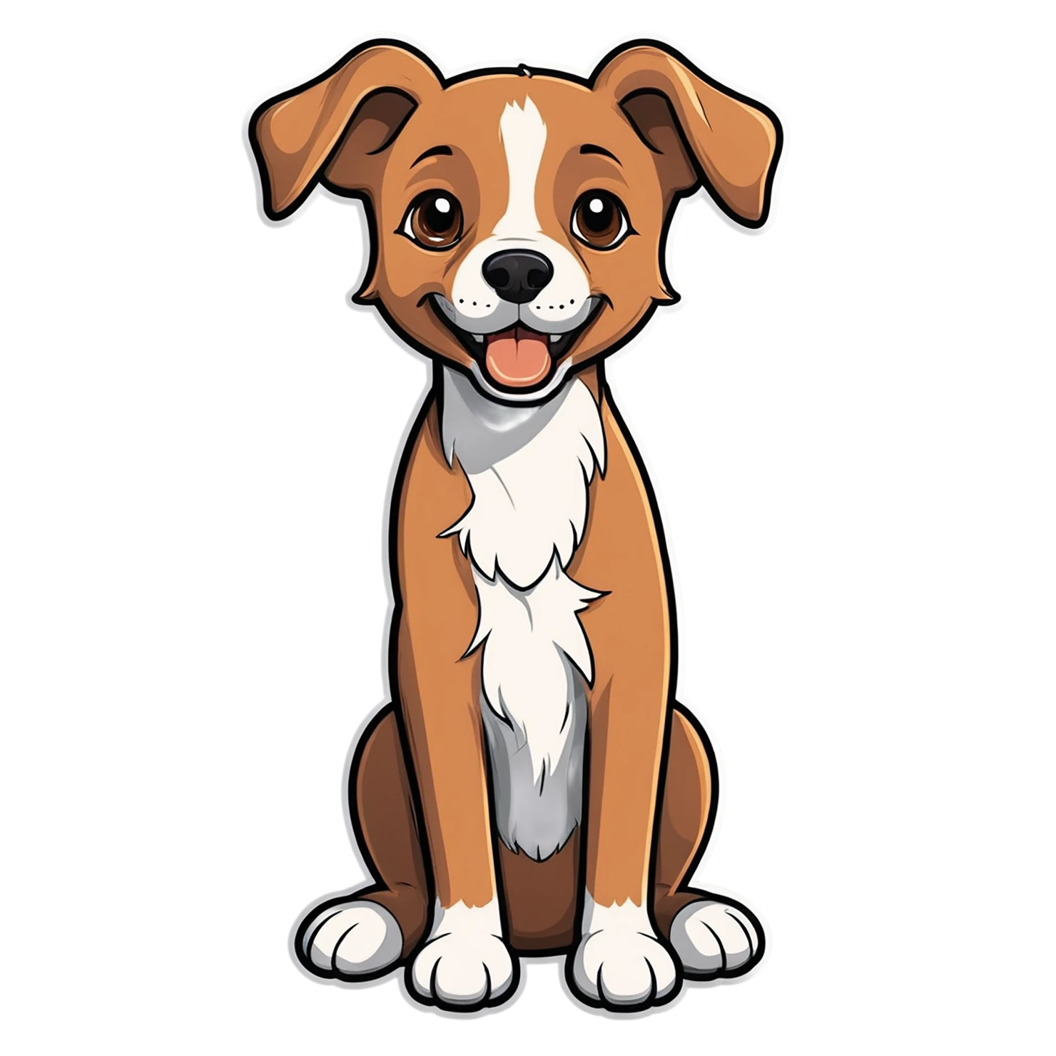 Dog cute sticker isolated on transparent background #15393