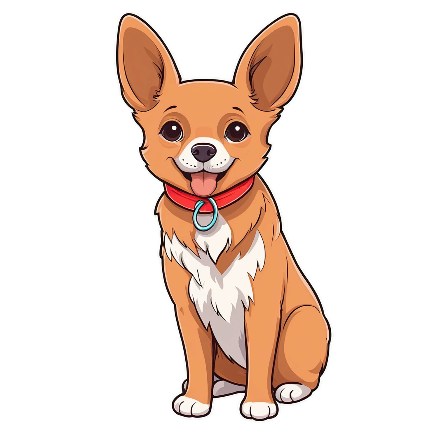 Dog cute sticker isolated on transparent background #15394