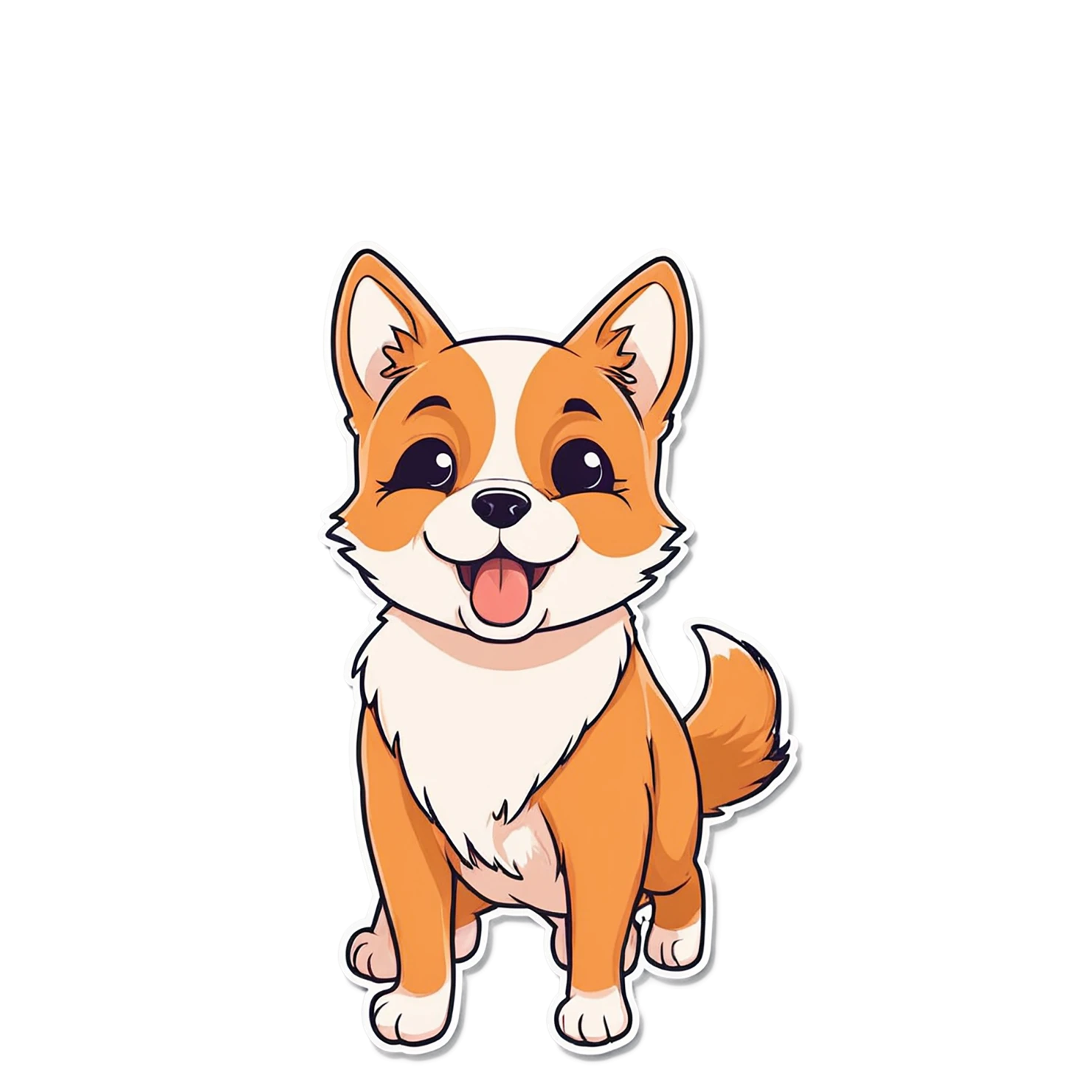 Dog cute sticker isolated on transparent background #15396