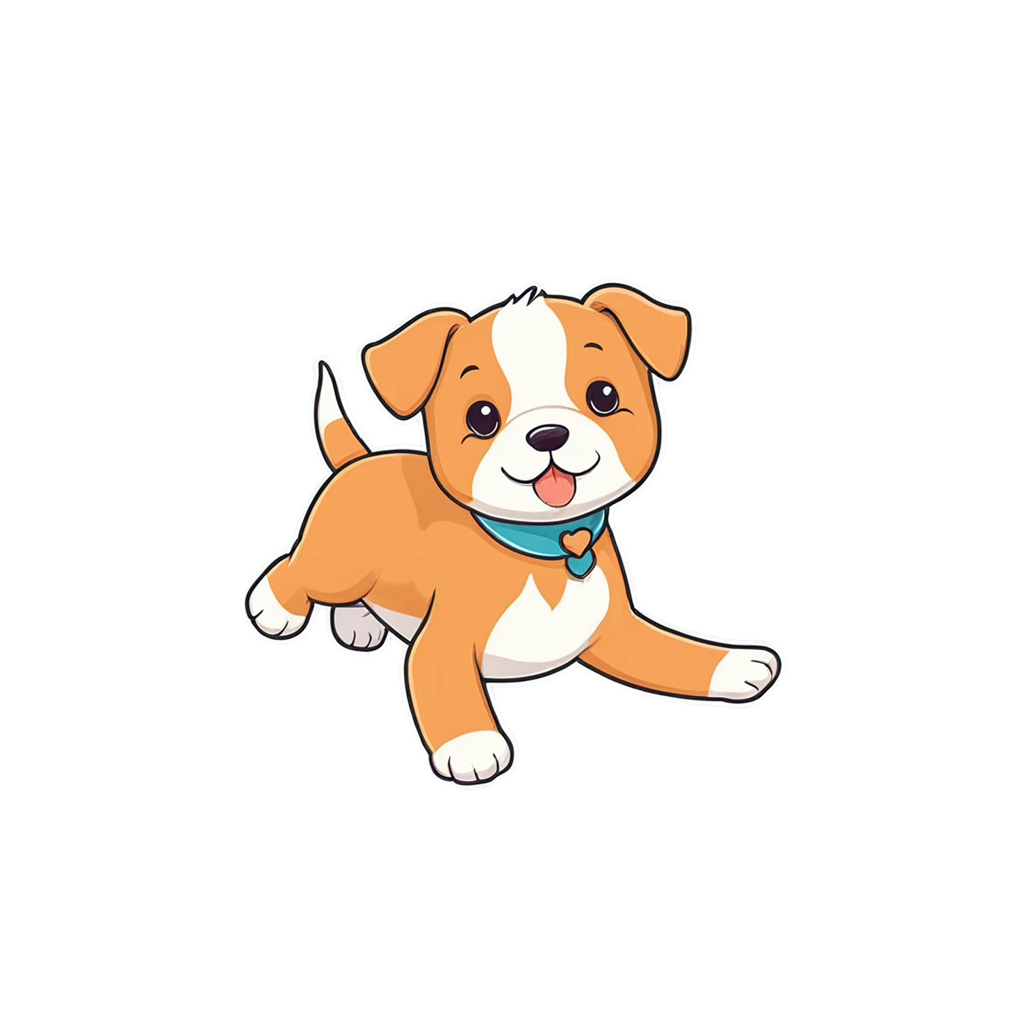Dog cute sticker isolated on transparent background #15397