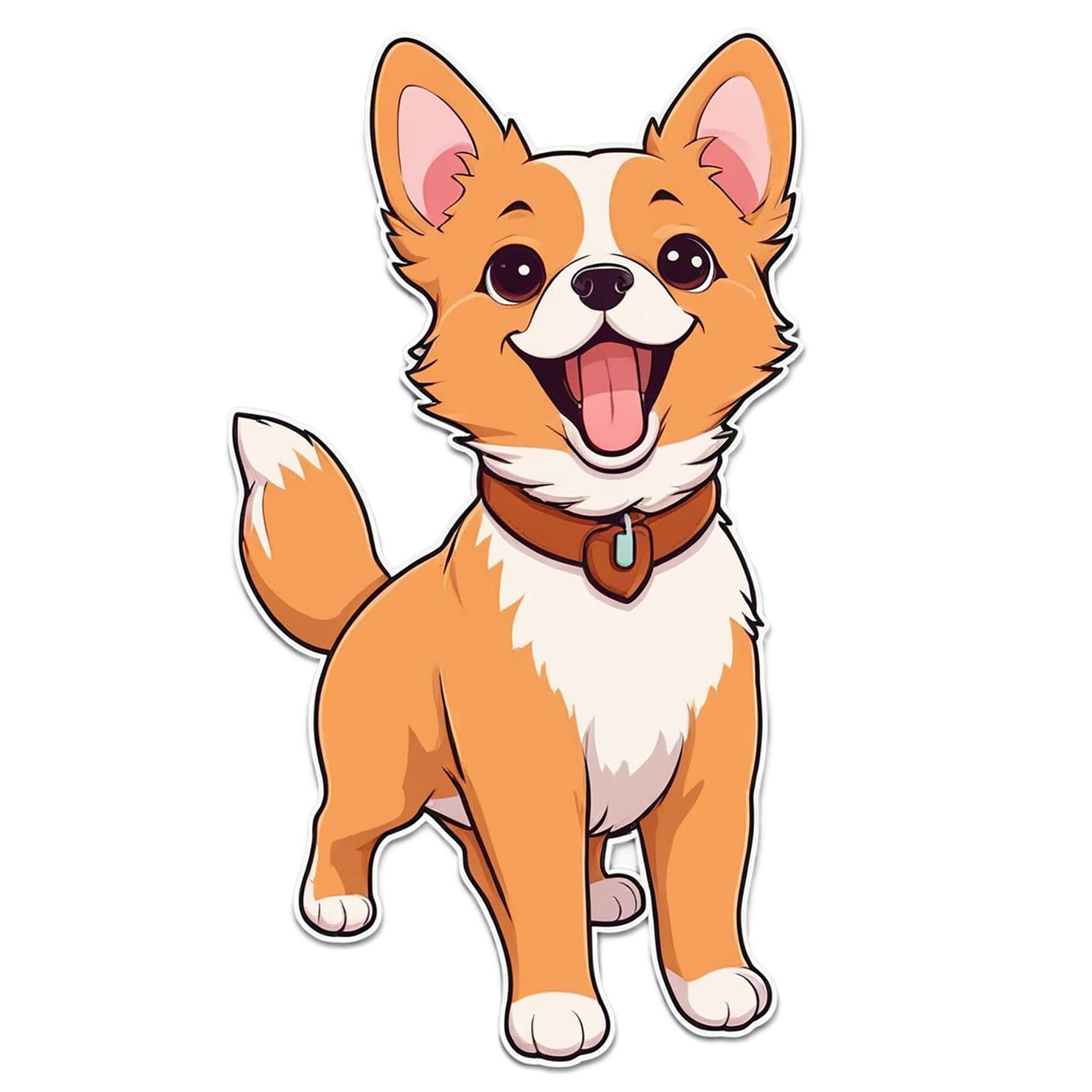 Dog cute sticker isolated on transparent background #15401