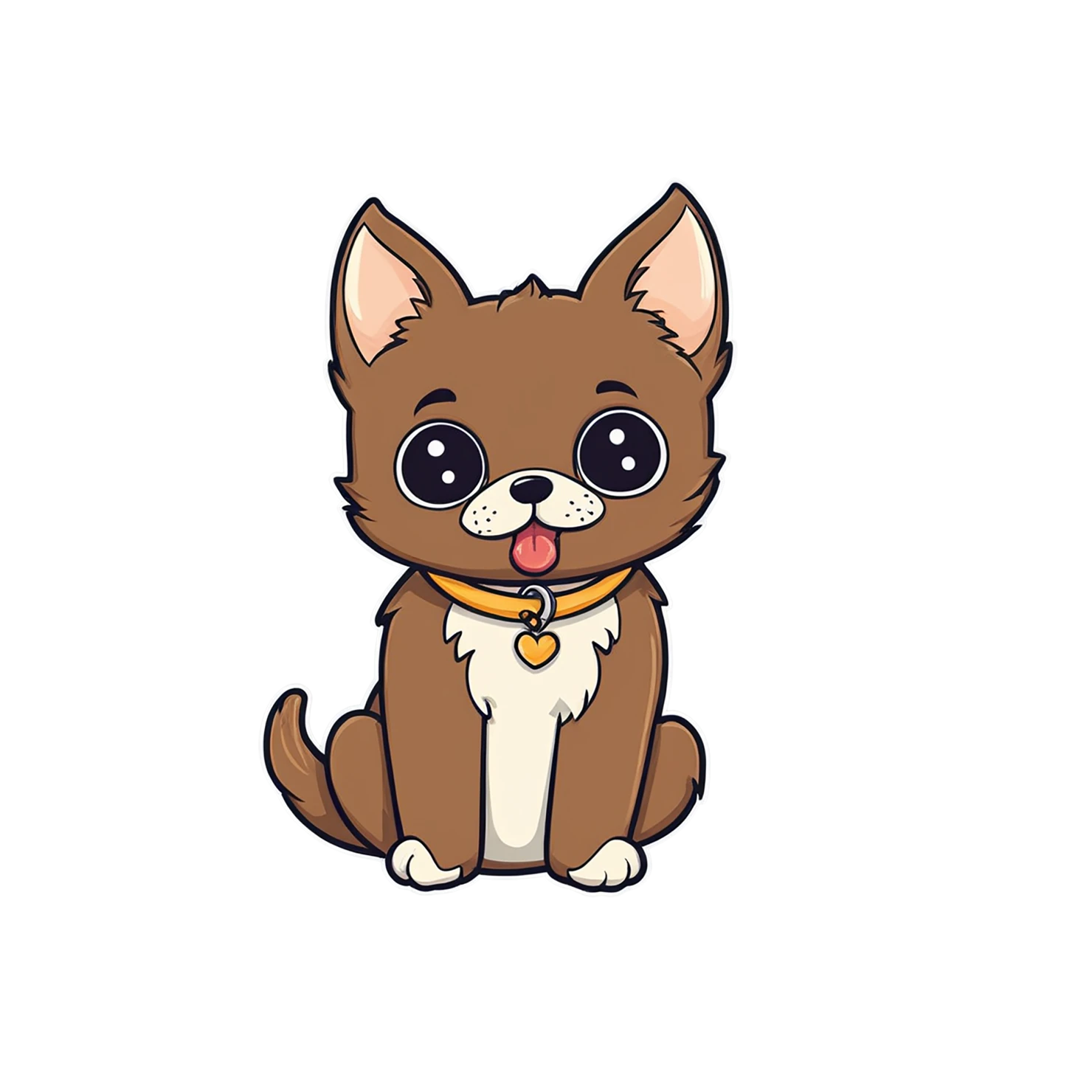 Dog cute sticker isolated on transparent background #15404