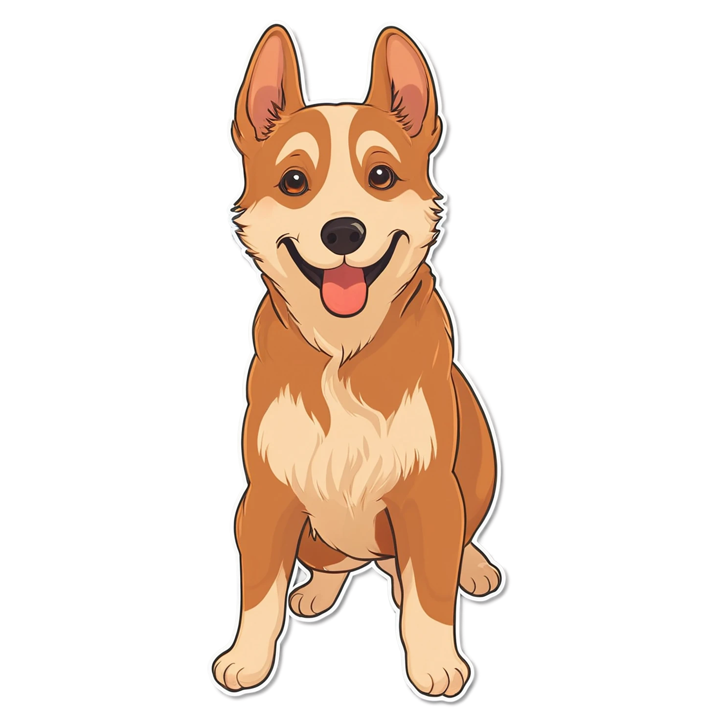 Dog cute sticker isolated on transparent background #15410