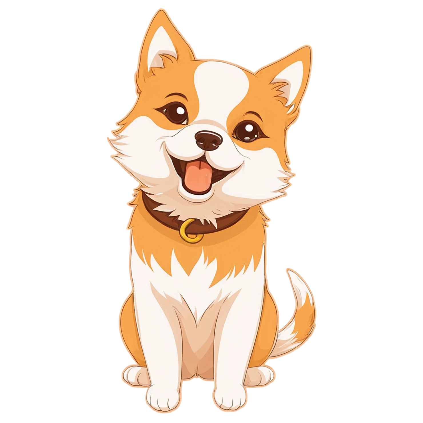 Dog cute sticker isolated on transparent background #15415