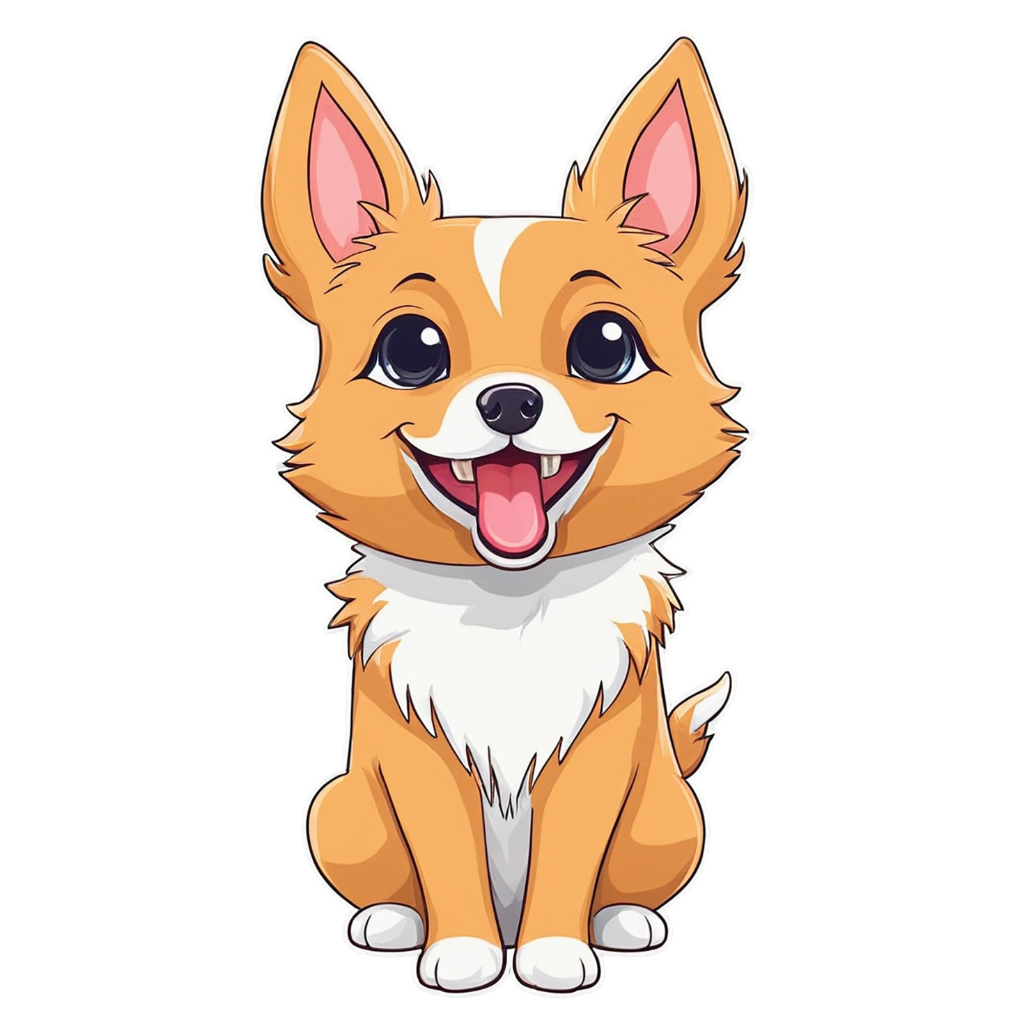 Dog cute sticker isolated on transparent background #15417
