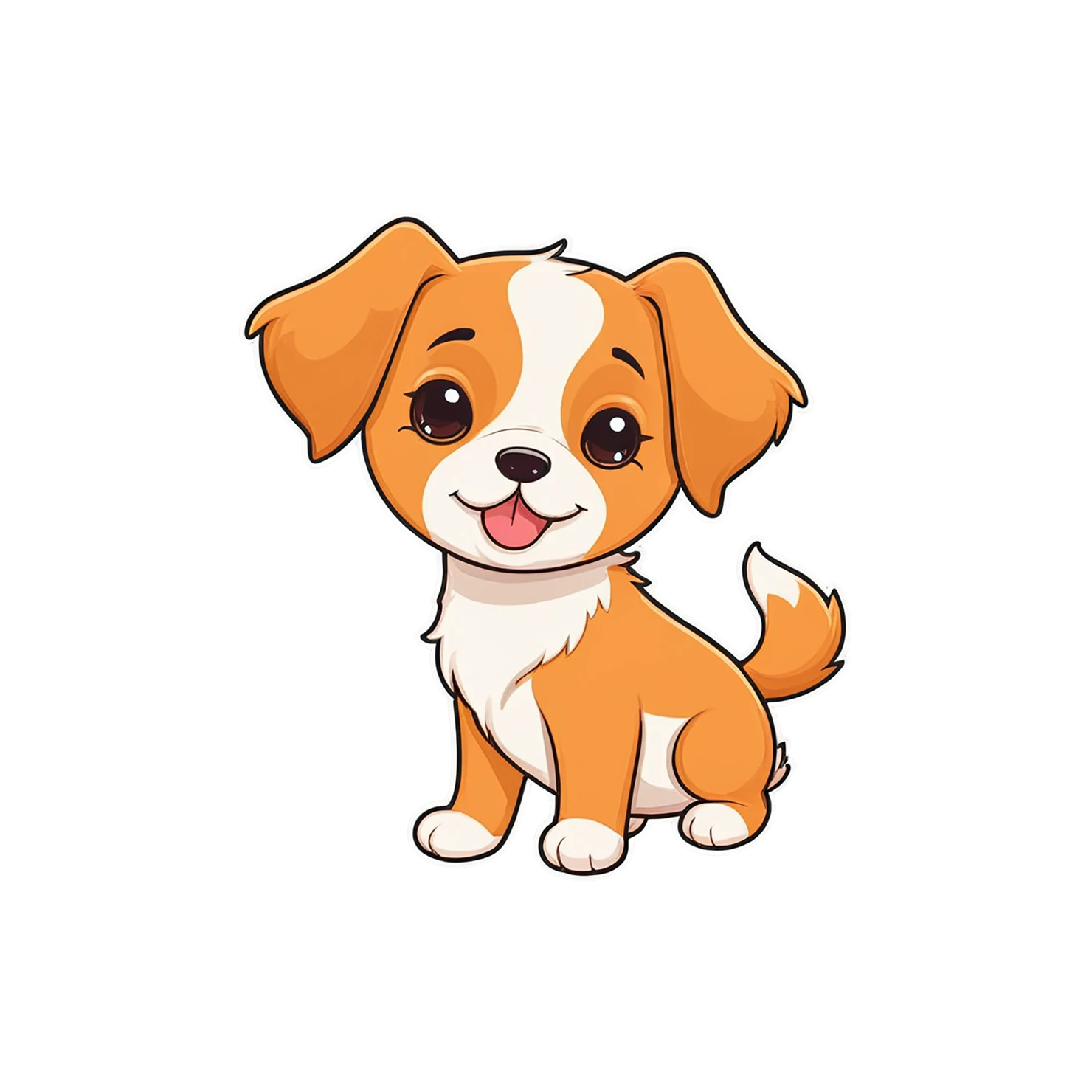 Dog cute sticker isolated on transparent background #15420