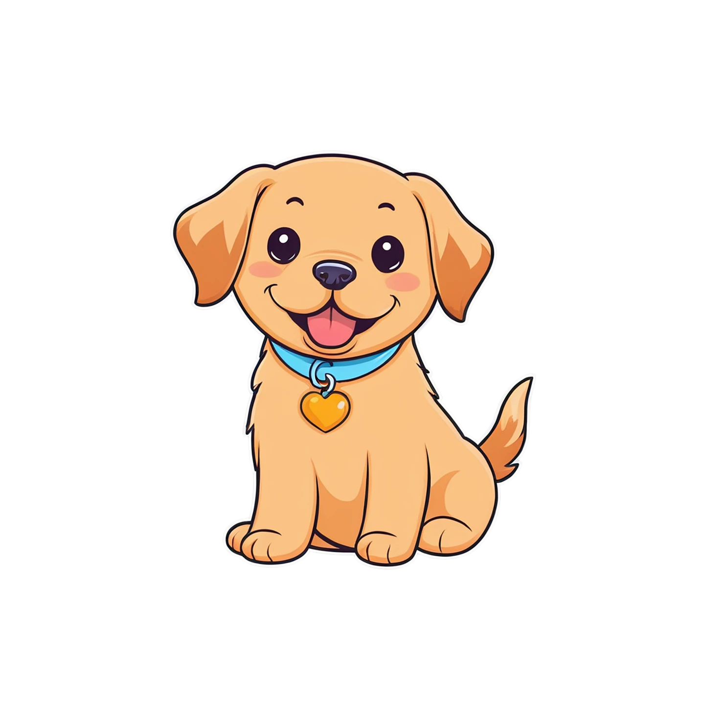 Dog cute sticker isolated on transparent background #15422