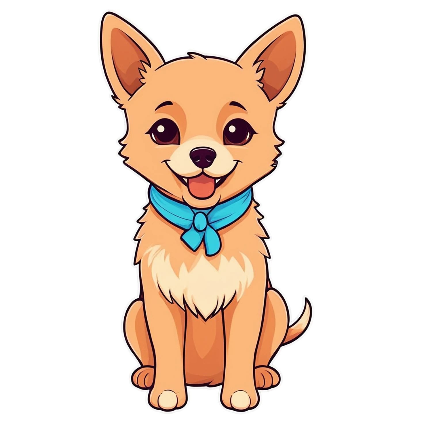 Dog cute sticker isolated on transparent background #15424