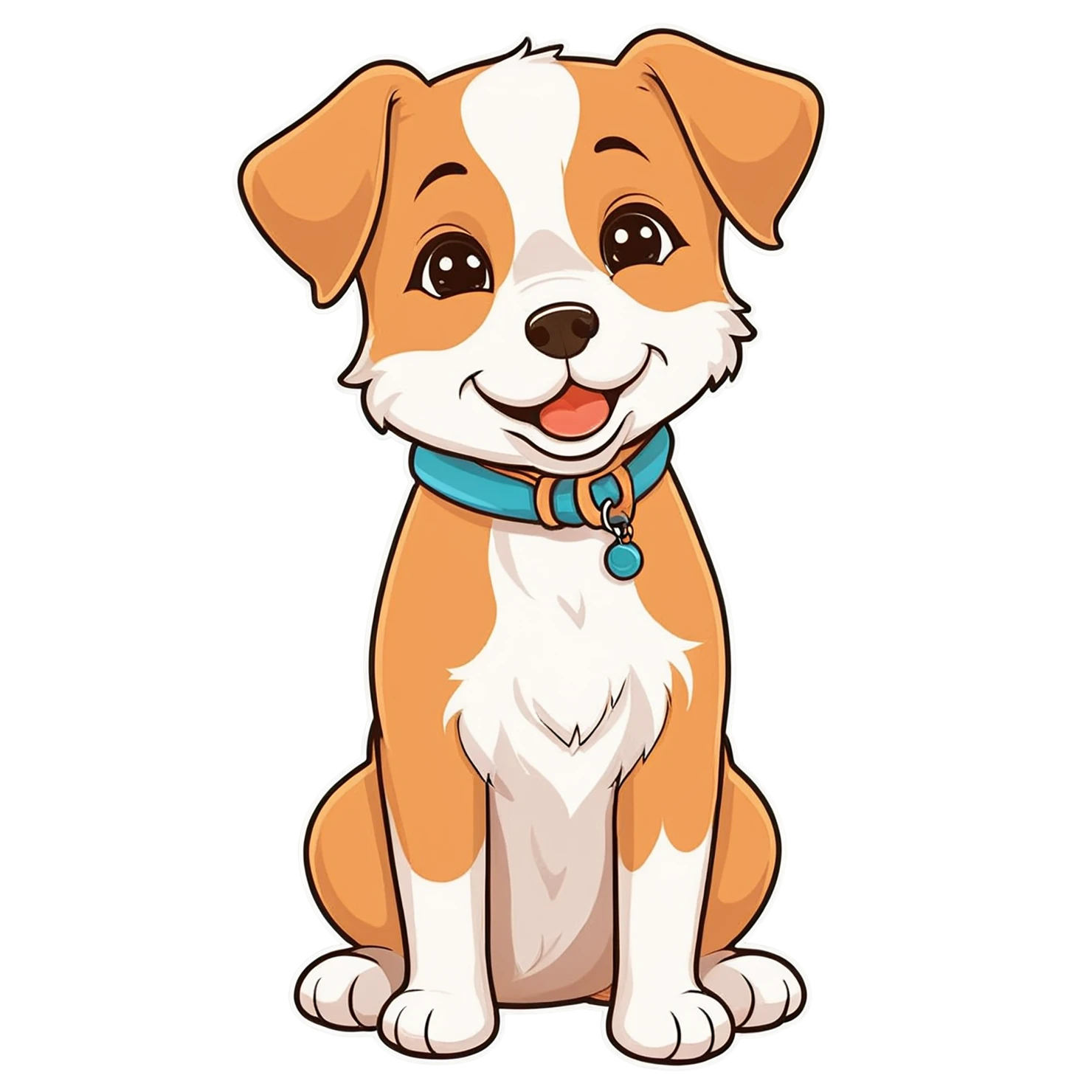 Dog cute sticker isolated on transparent background #15425