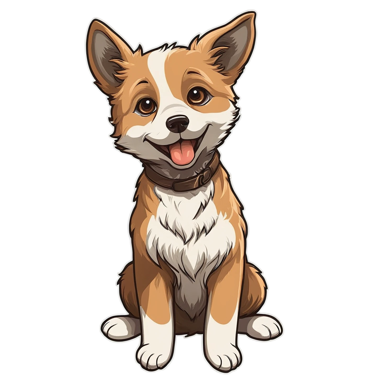 Dog cute sticker isolated on transparent background #15432