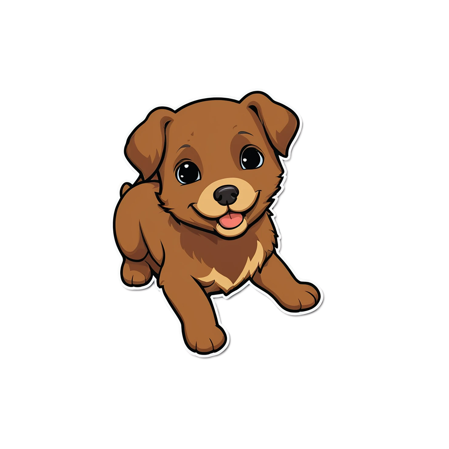 Dog cute sticker isolated on transparent background #15435