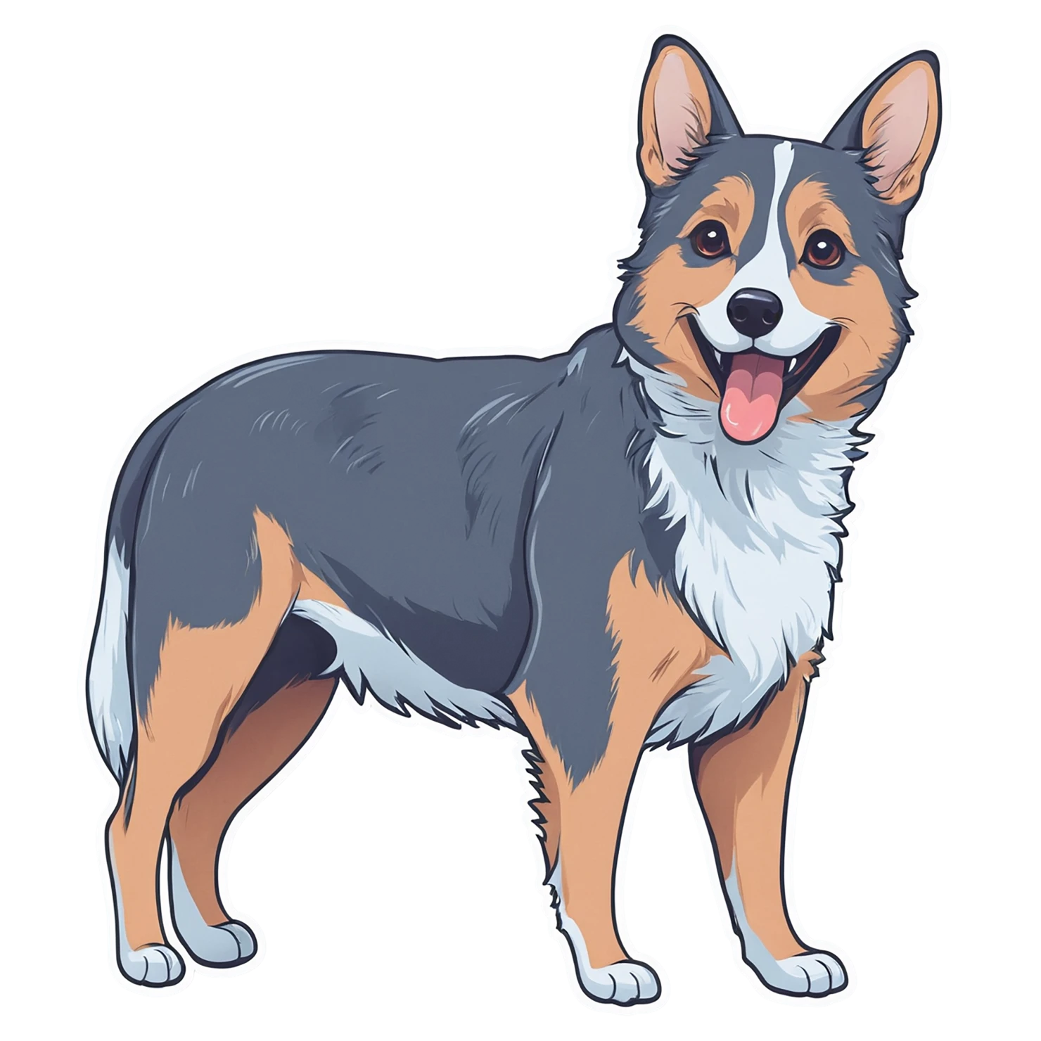 Dog cute sticker isolated on transparent background #15436