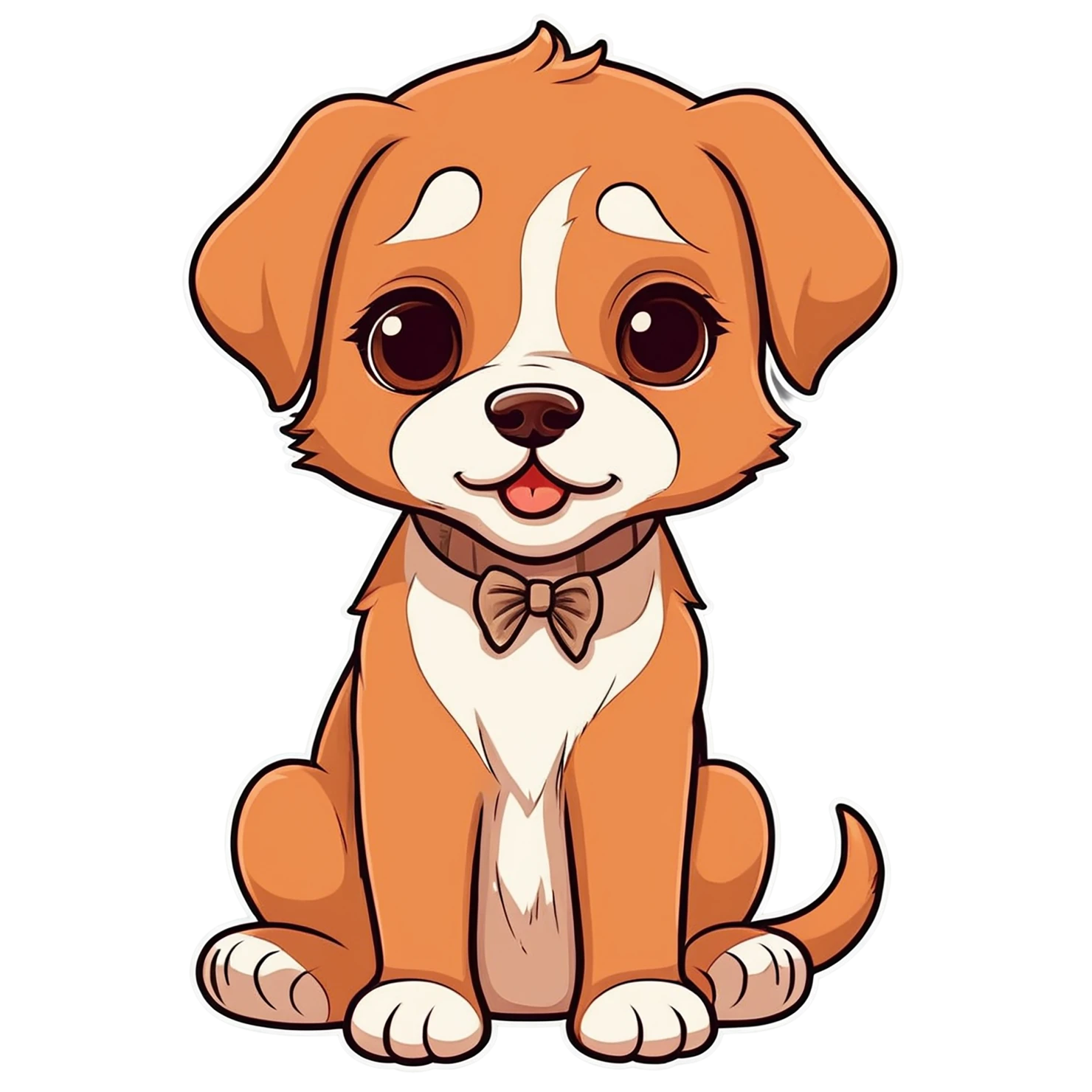 Dog cute sticker isolated on transparent background #15437