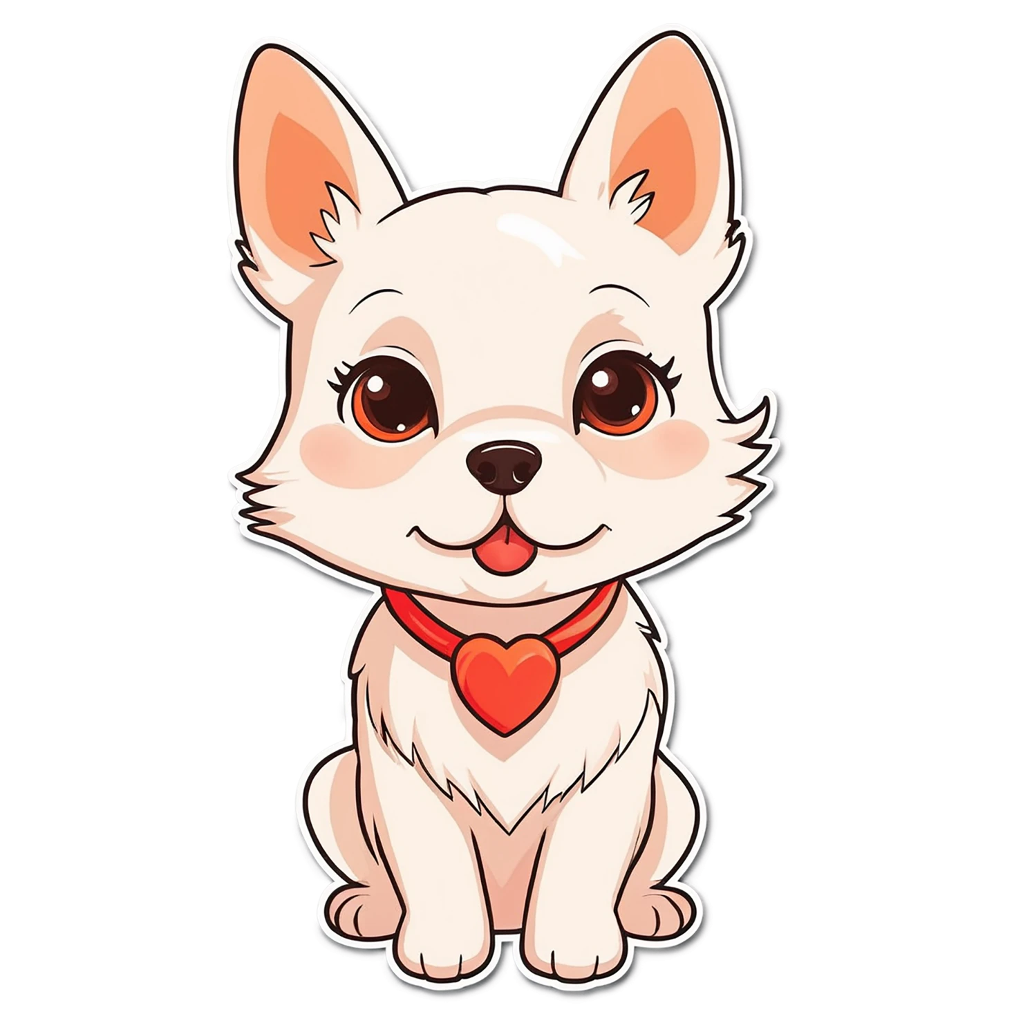 Dog cute sticker isolated on transparent background #15438