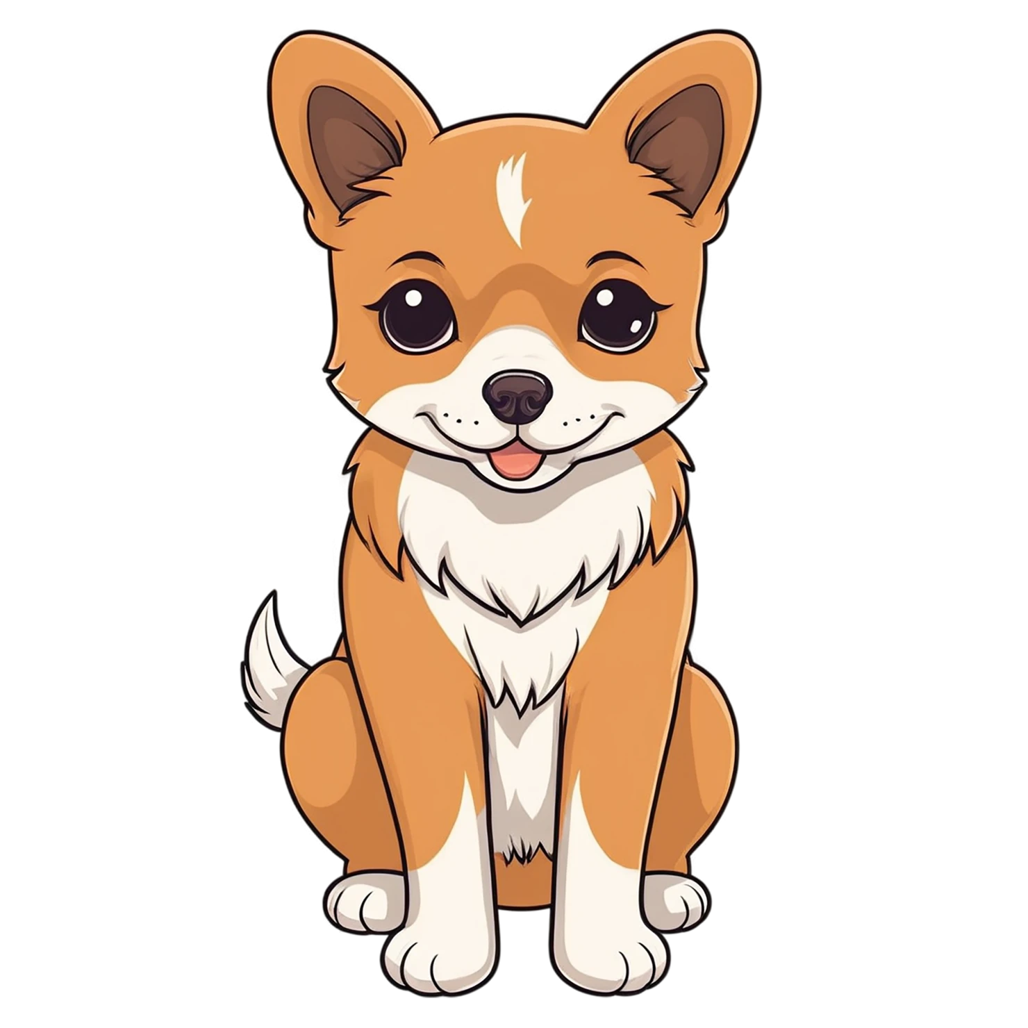 Dog cute sticker isolated on transparent background #15442
