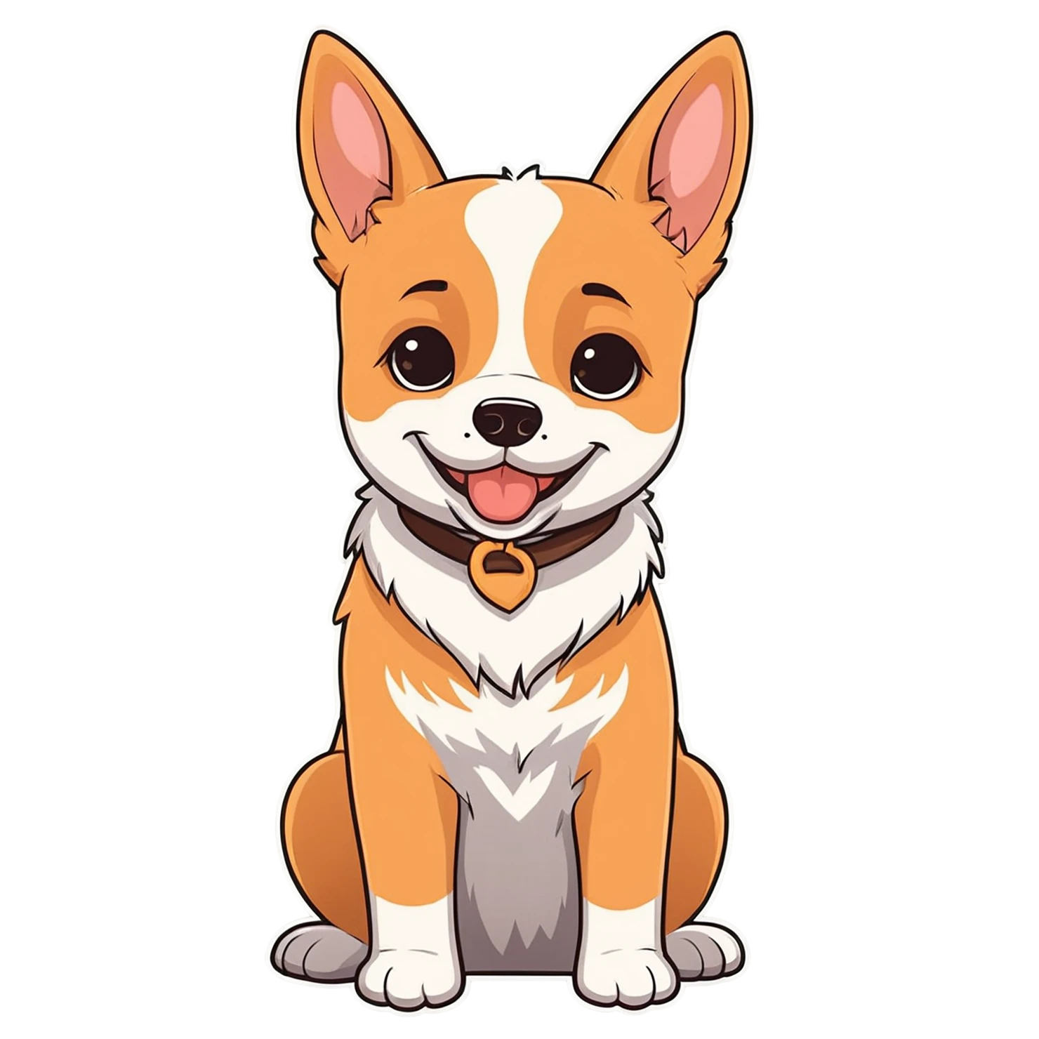 Dog cute sticker isolated on transparent background #15444