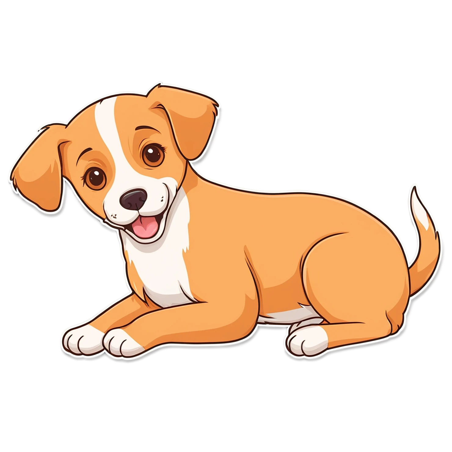 Dog cute sticker isolated on transparent background #15445