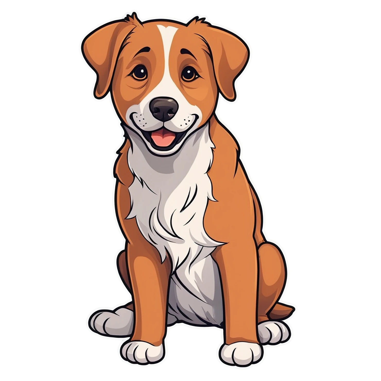 Dog cute sticker isolated on transparent background #15446