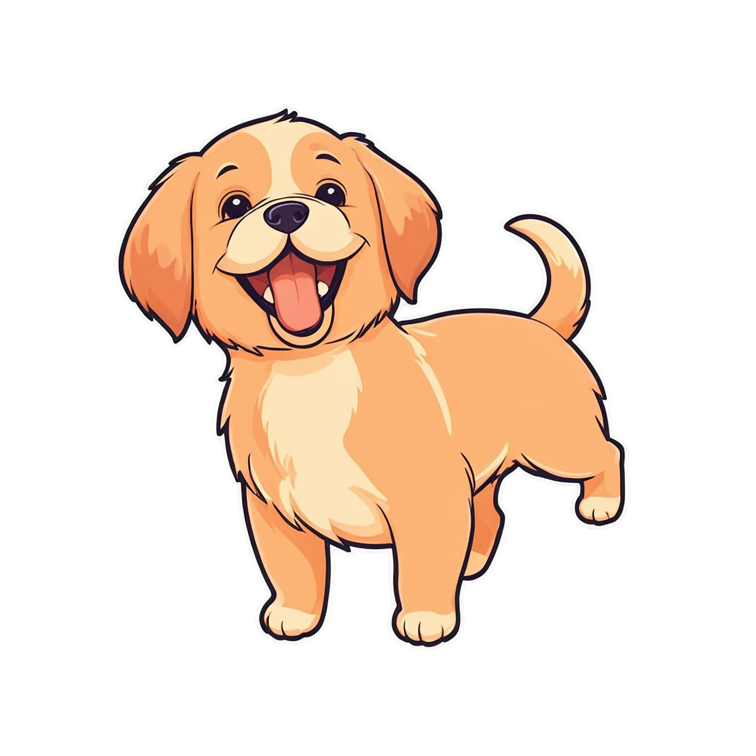 Dog cute sticker isolated on transparent background #15447