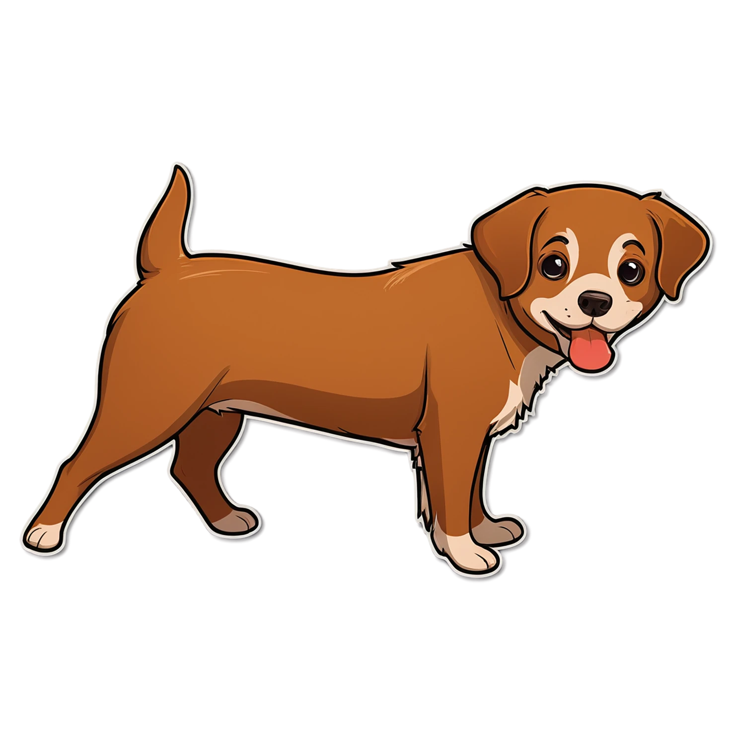 Dog cute sticker isolated on transparent background #15448