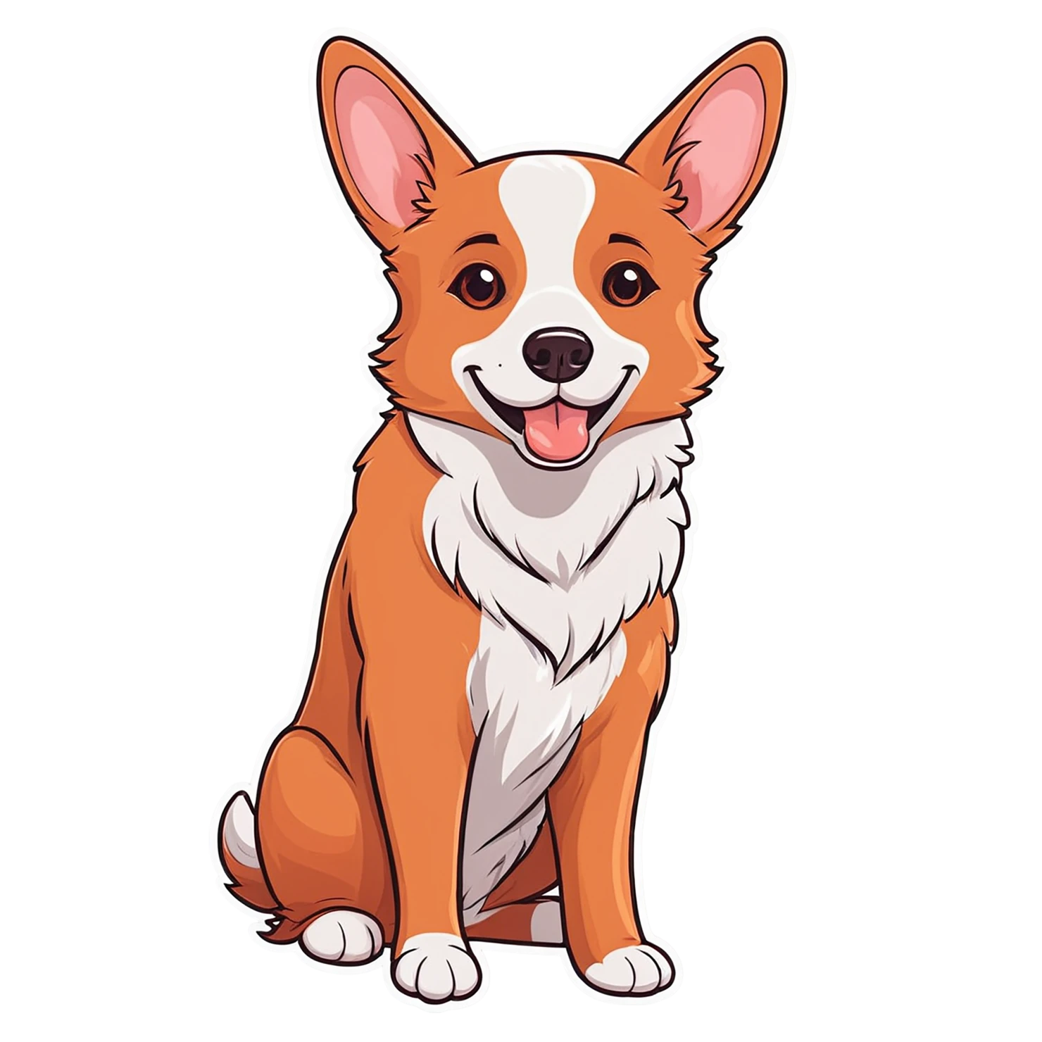 Dog cute sticker isolated on transparent background #15449