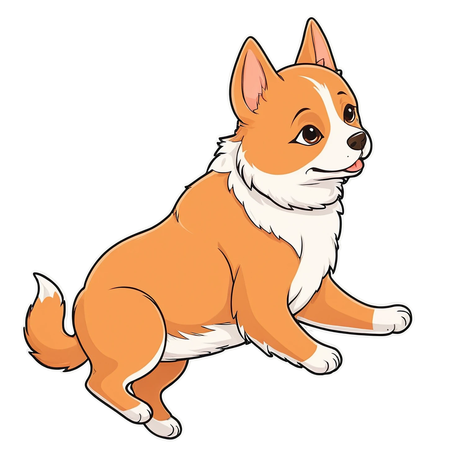 Dog cute sticker isolated on transparent background #15450