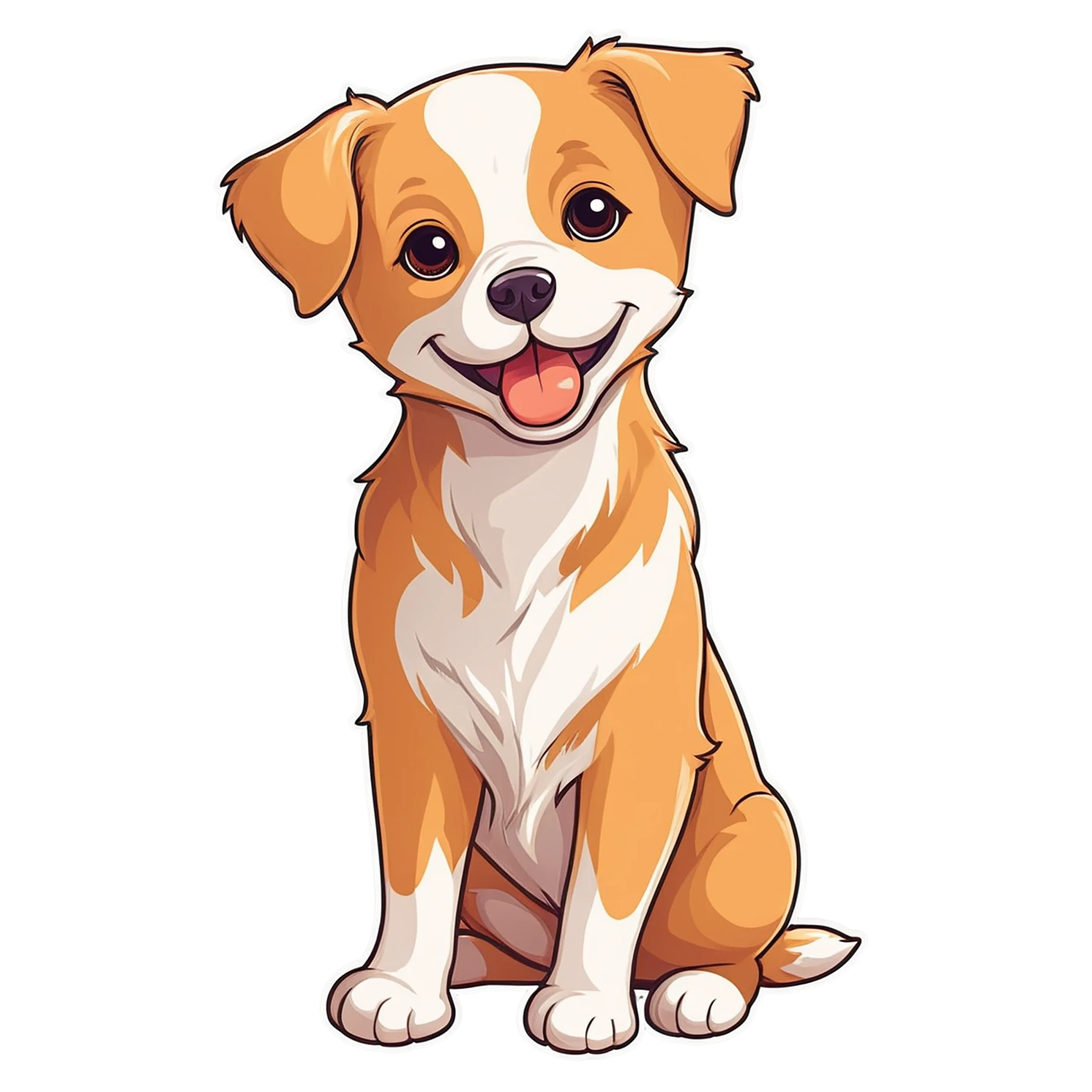 Dog cute sticker isolated on transparent background #15452