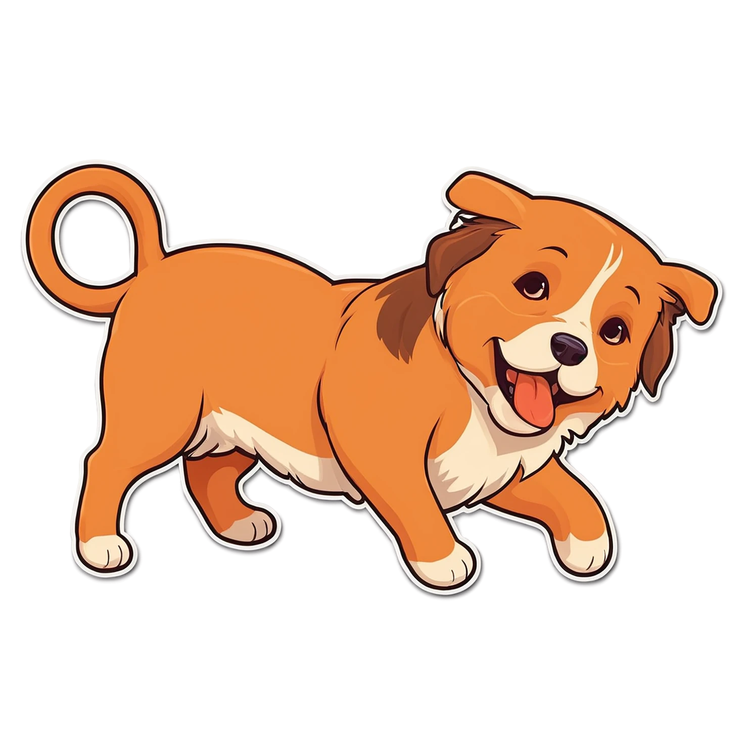 Dog cute sticker isolated on transparent background #15454
