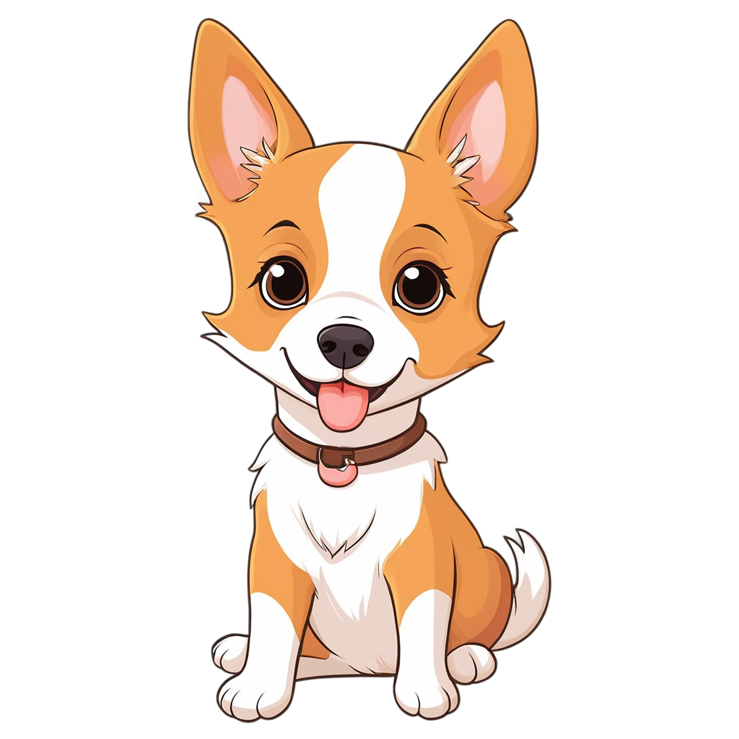 Dog cute sticker isolated on transparent background #15457