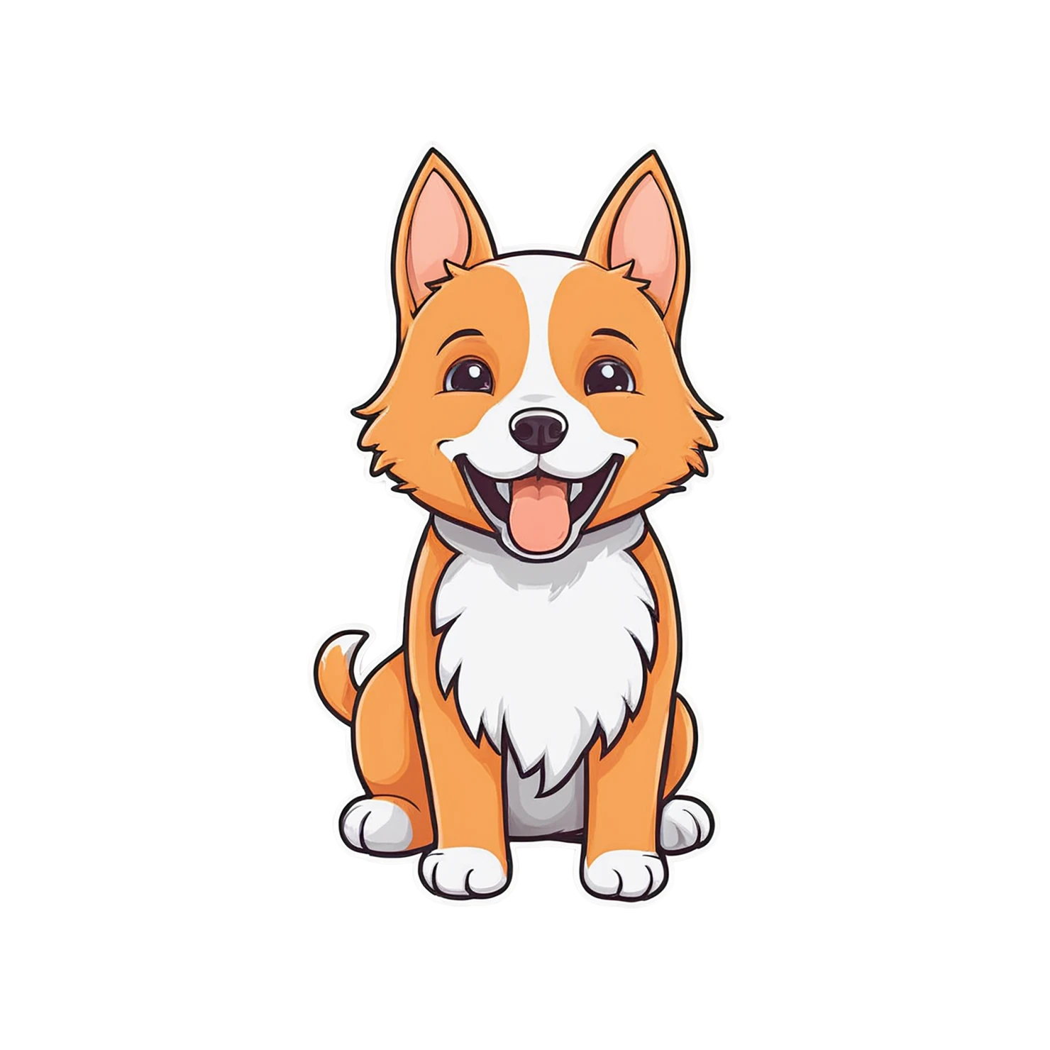 Dog cute sticker isolated on transparent background #15458