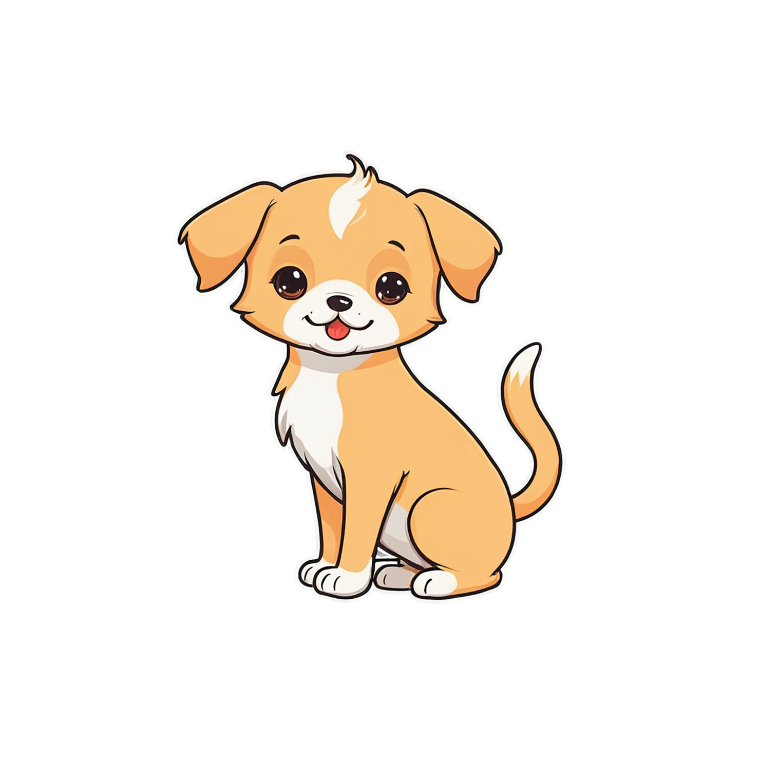 Dog cute sticker isolated on transparent background #15459