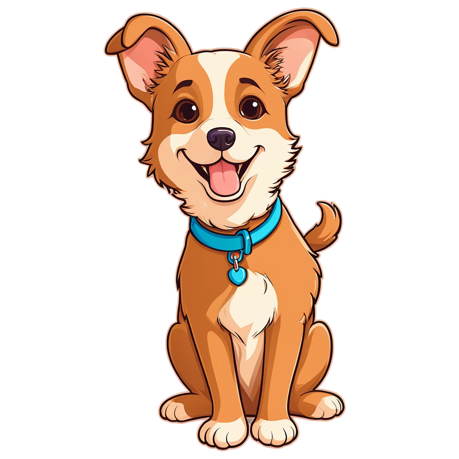 Dog cute sticker isolated on transparent background #15463