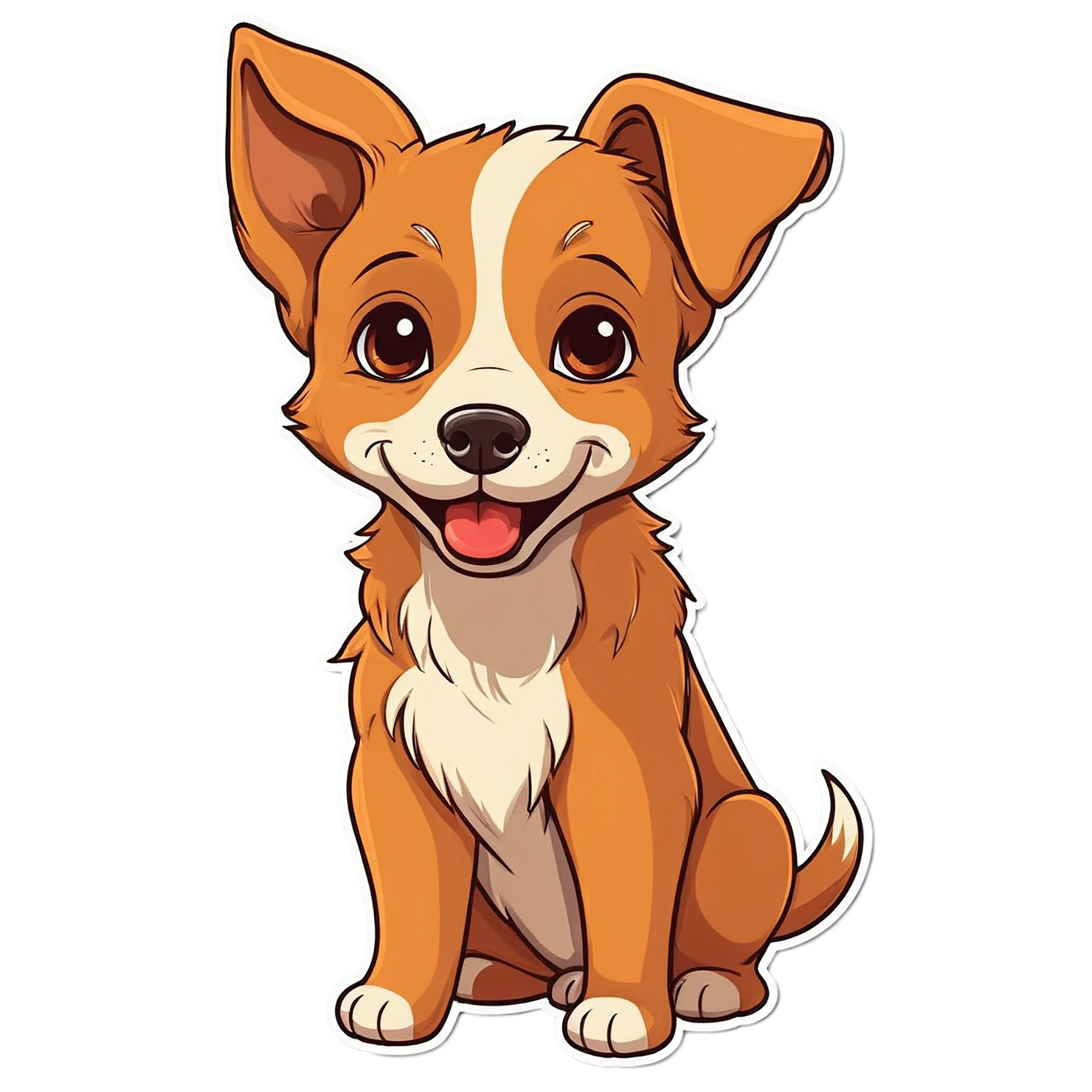 Dog cute sticker isolated on transparent background #15466