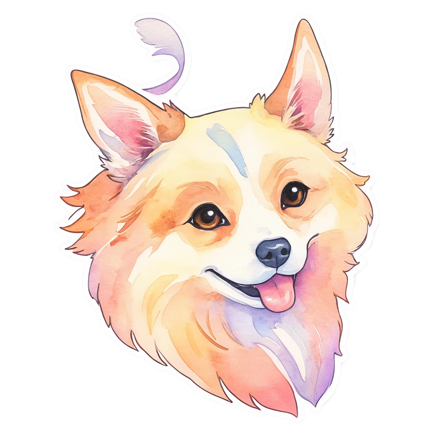 Dog cute sticker isolated on transparent background #15471