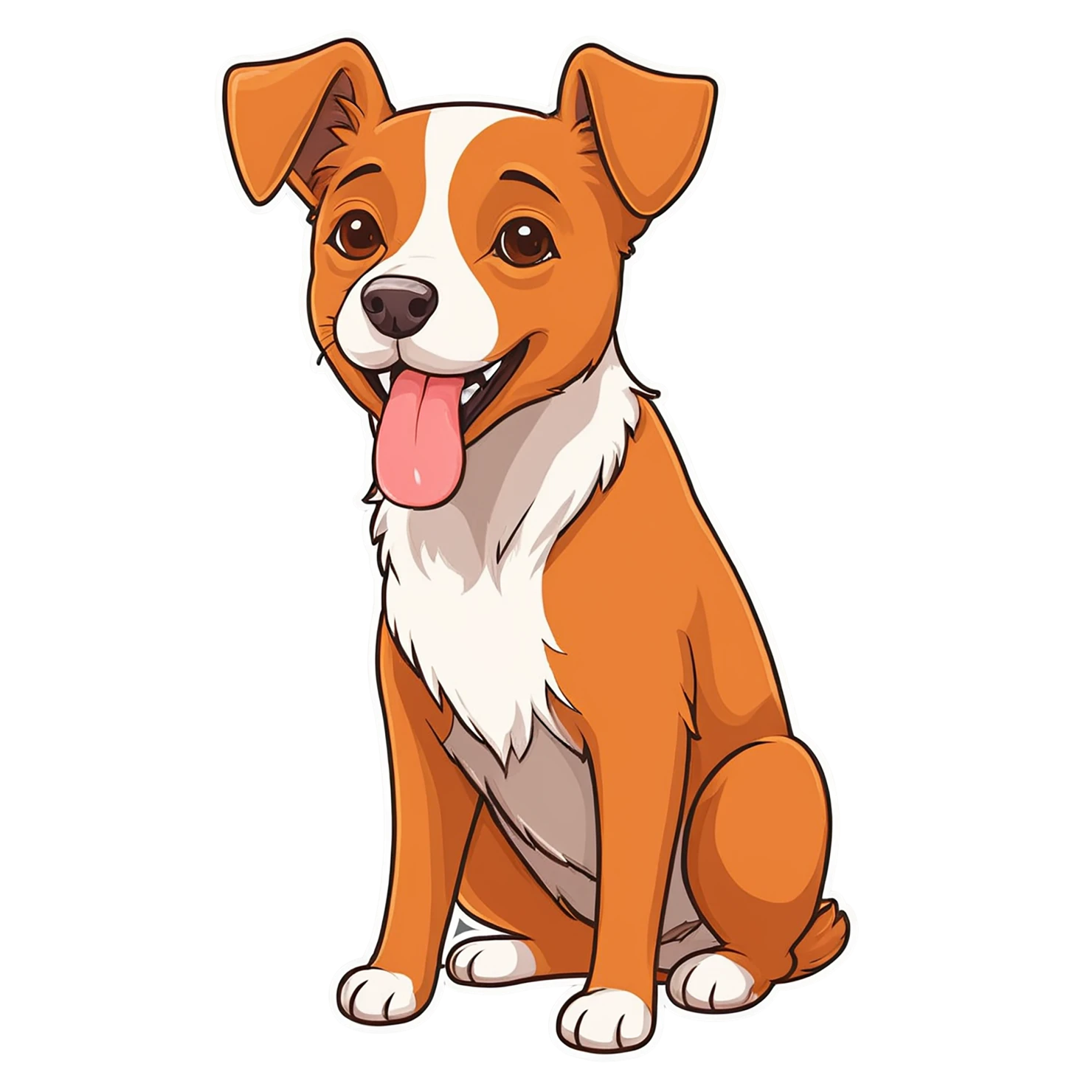Dog cute sticker isolated on transparent background #15473