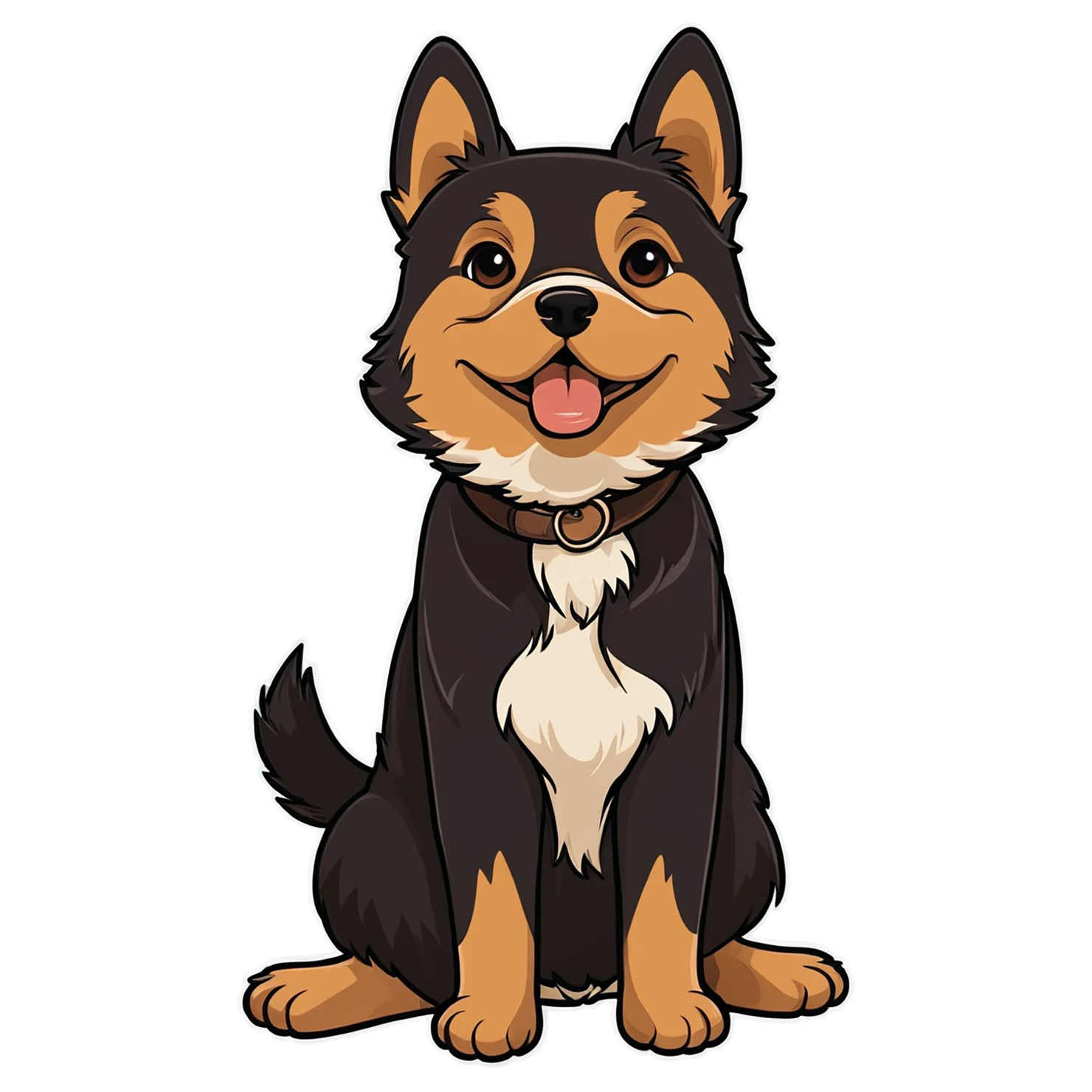 Dog cute sticker isolated on transparent background #15474