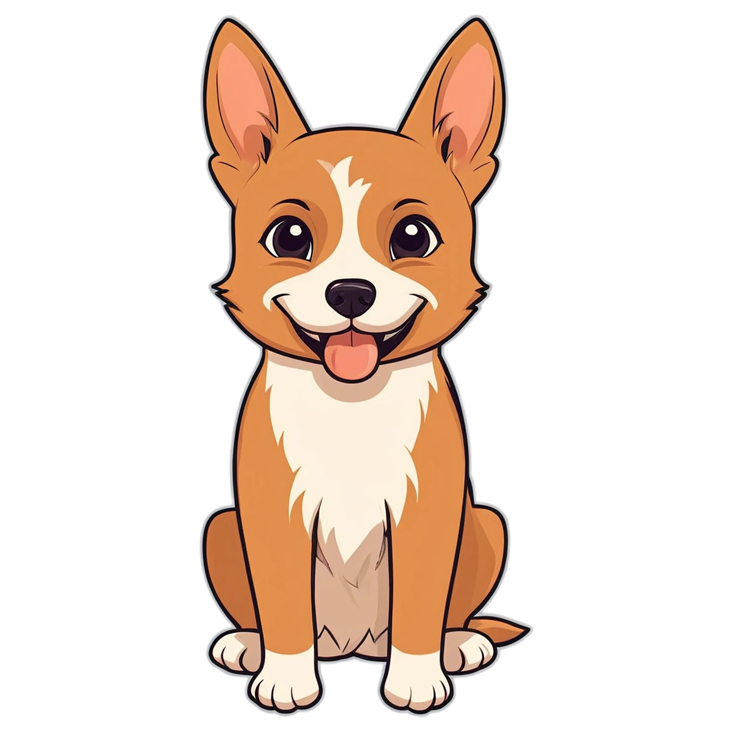 Dog cute sticker isolated on transparent background #15475