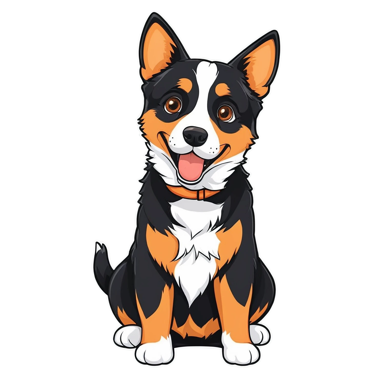 Dog cute sticker isolated on transparent background #15476