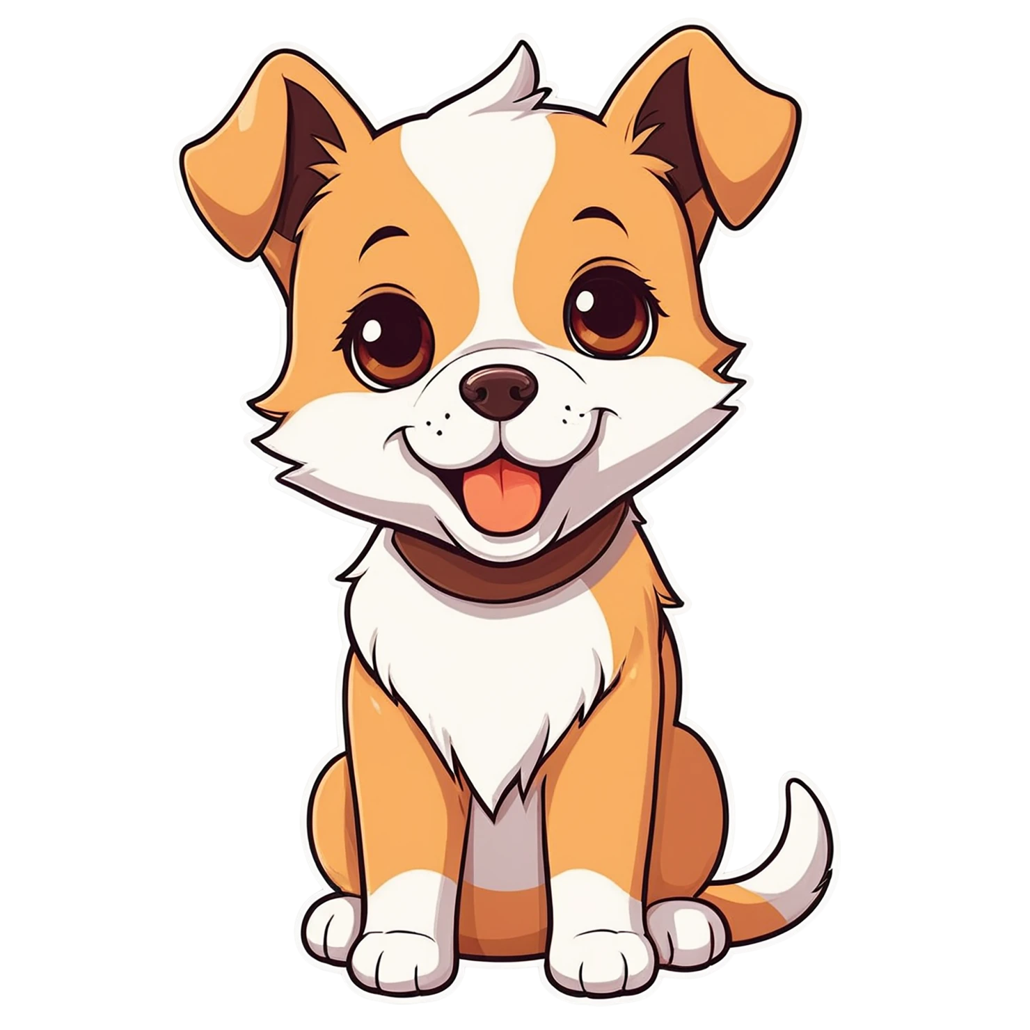 Dog cute sticker isolated on transparent background #15477