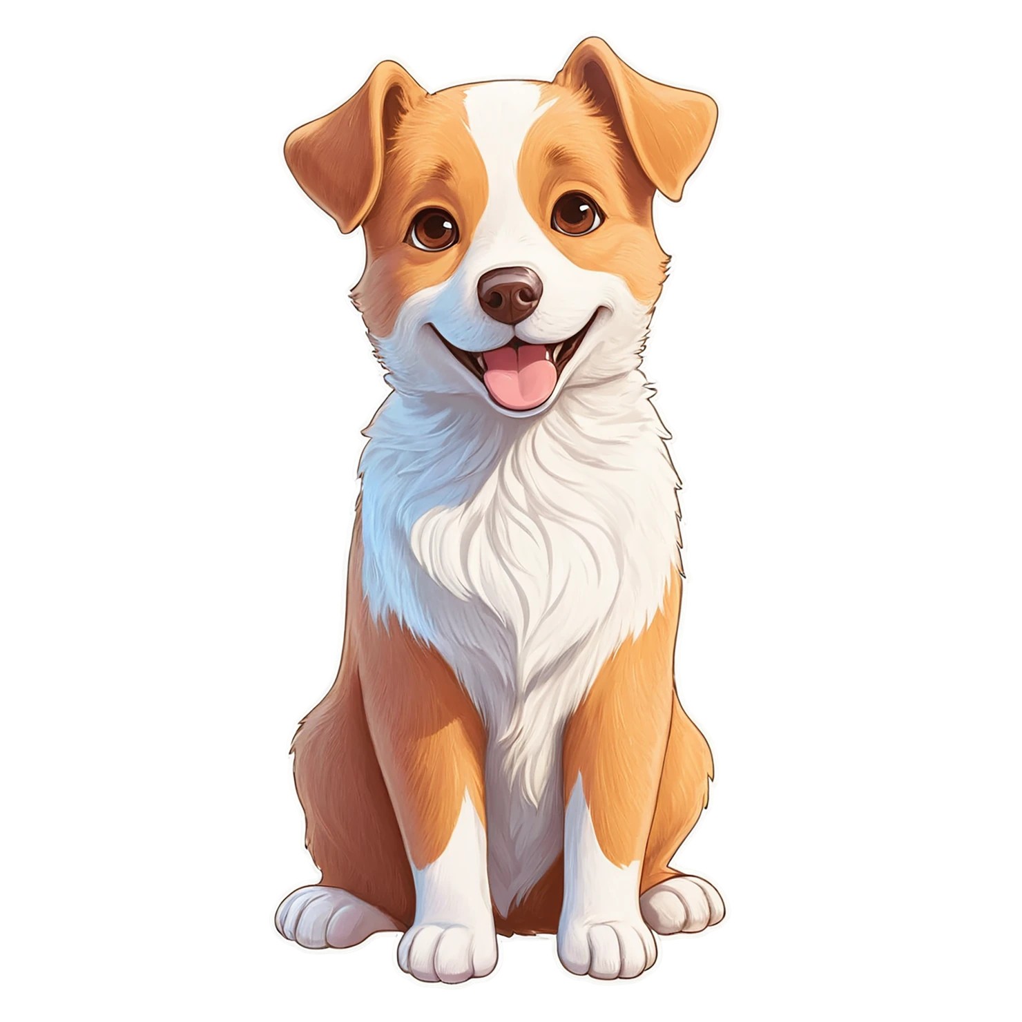 Dog cute sticker isolated on transparent background #15478